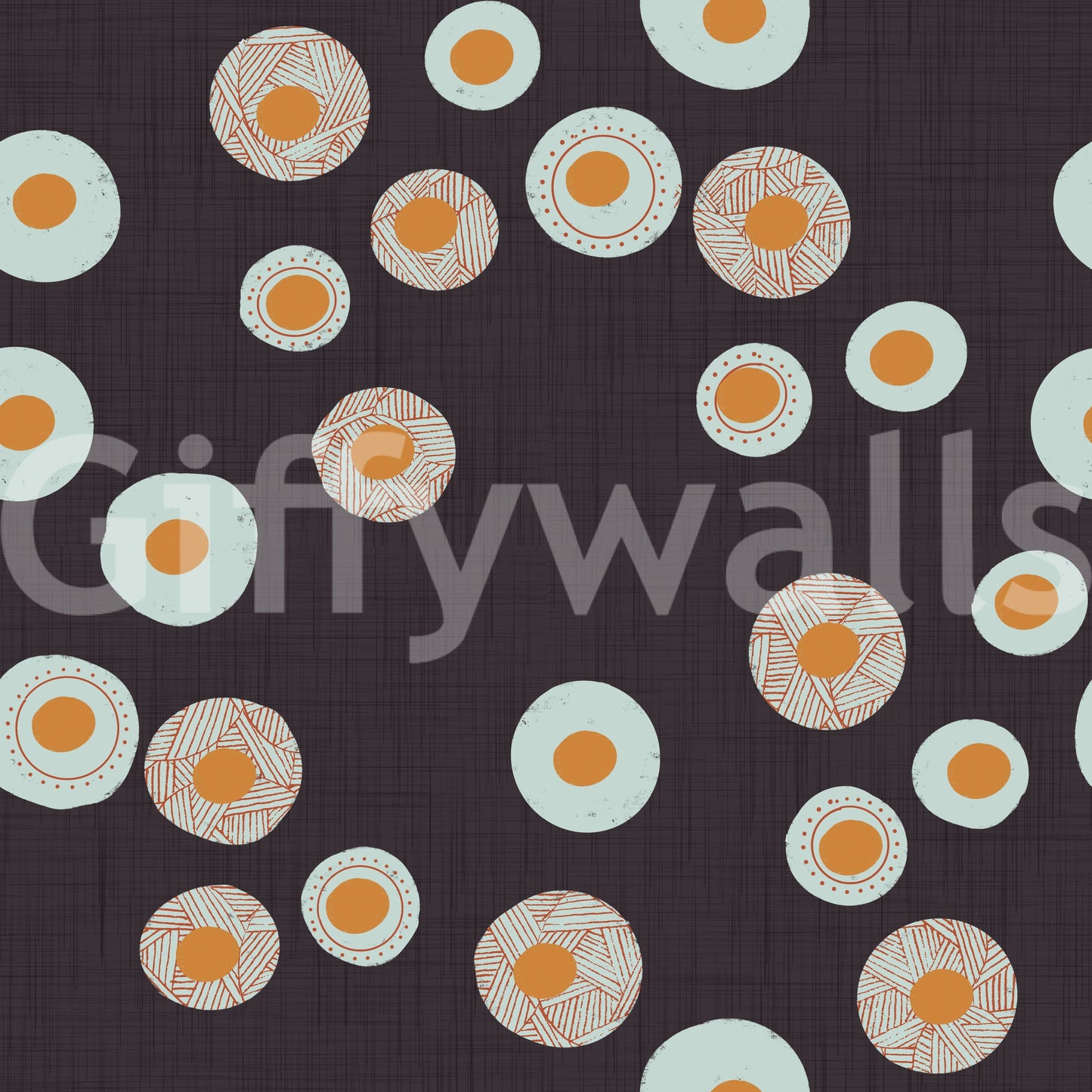 Cozy Scandi Folk Dot Floral Charcoal - Craft Circle Wallpaper