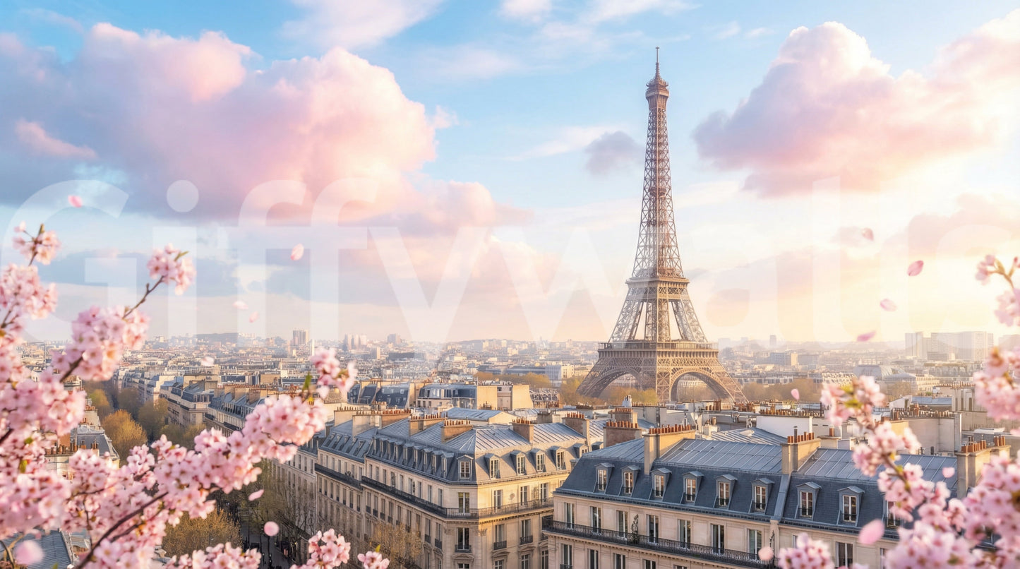 Eiffel Bloom Wall Mural