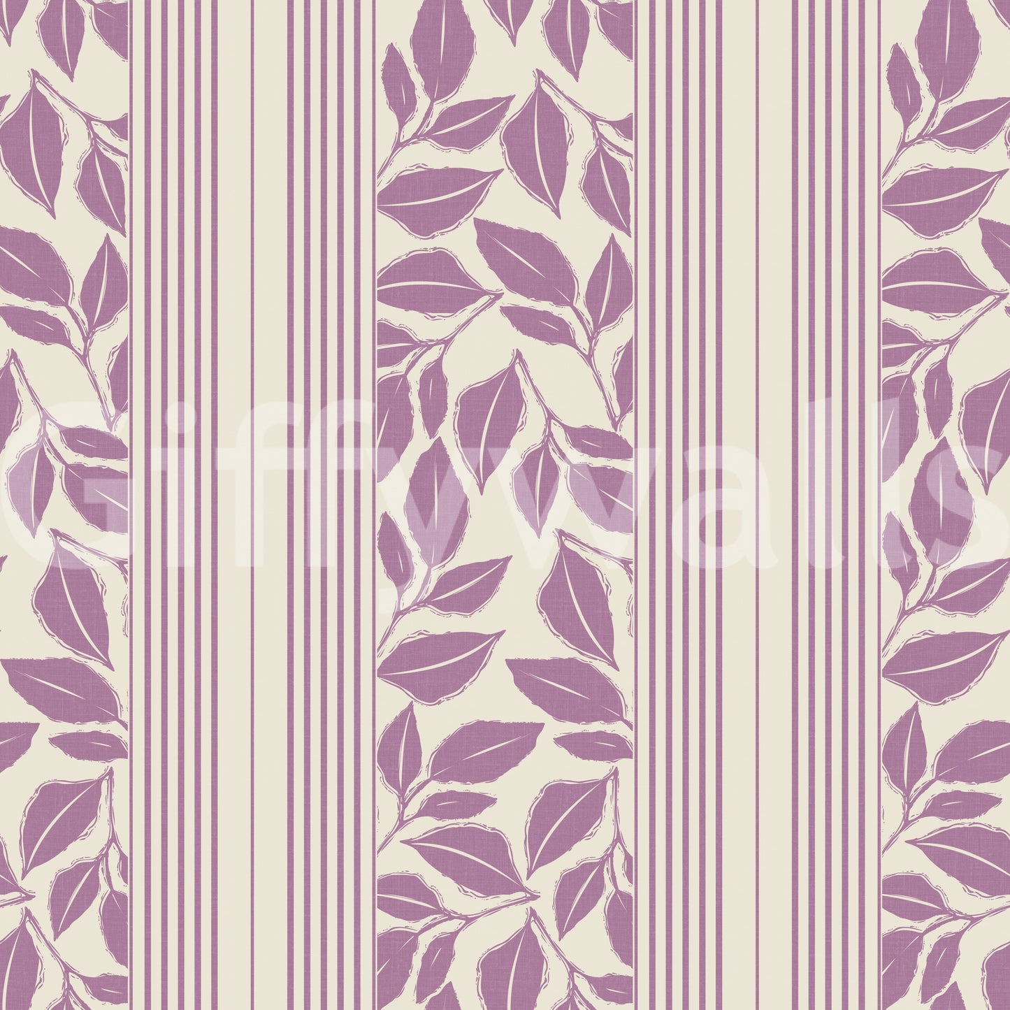 Vintage Trailing Foliage Lavender Wallpaper