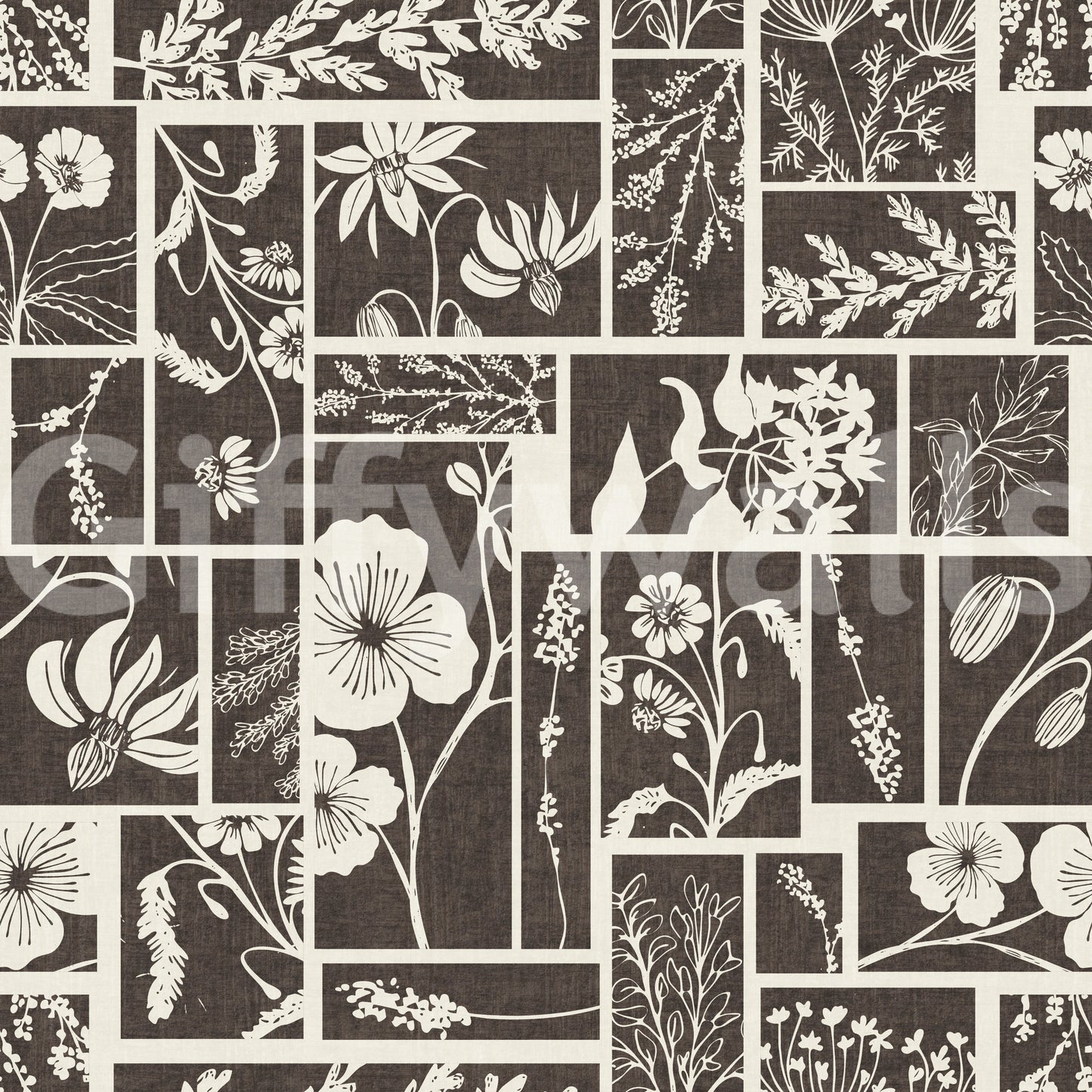 Botanical Block Print Wallpaper