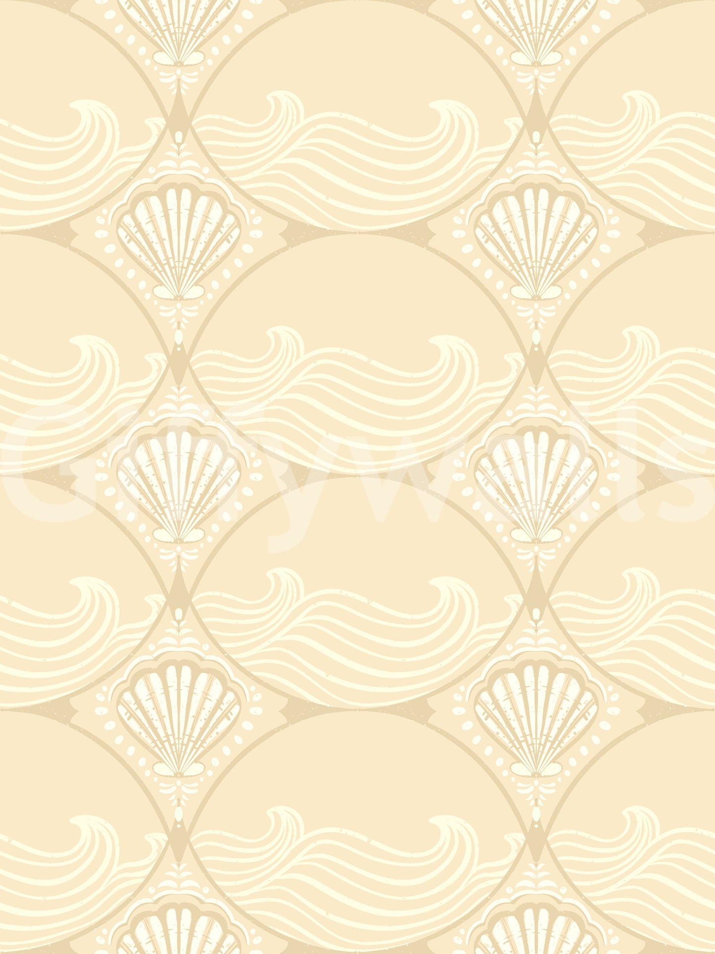 Ogee Shell & Wave Revival Wallpaper
