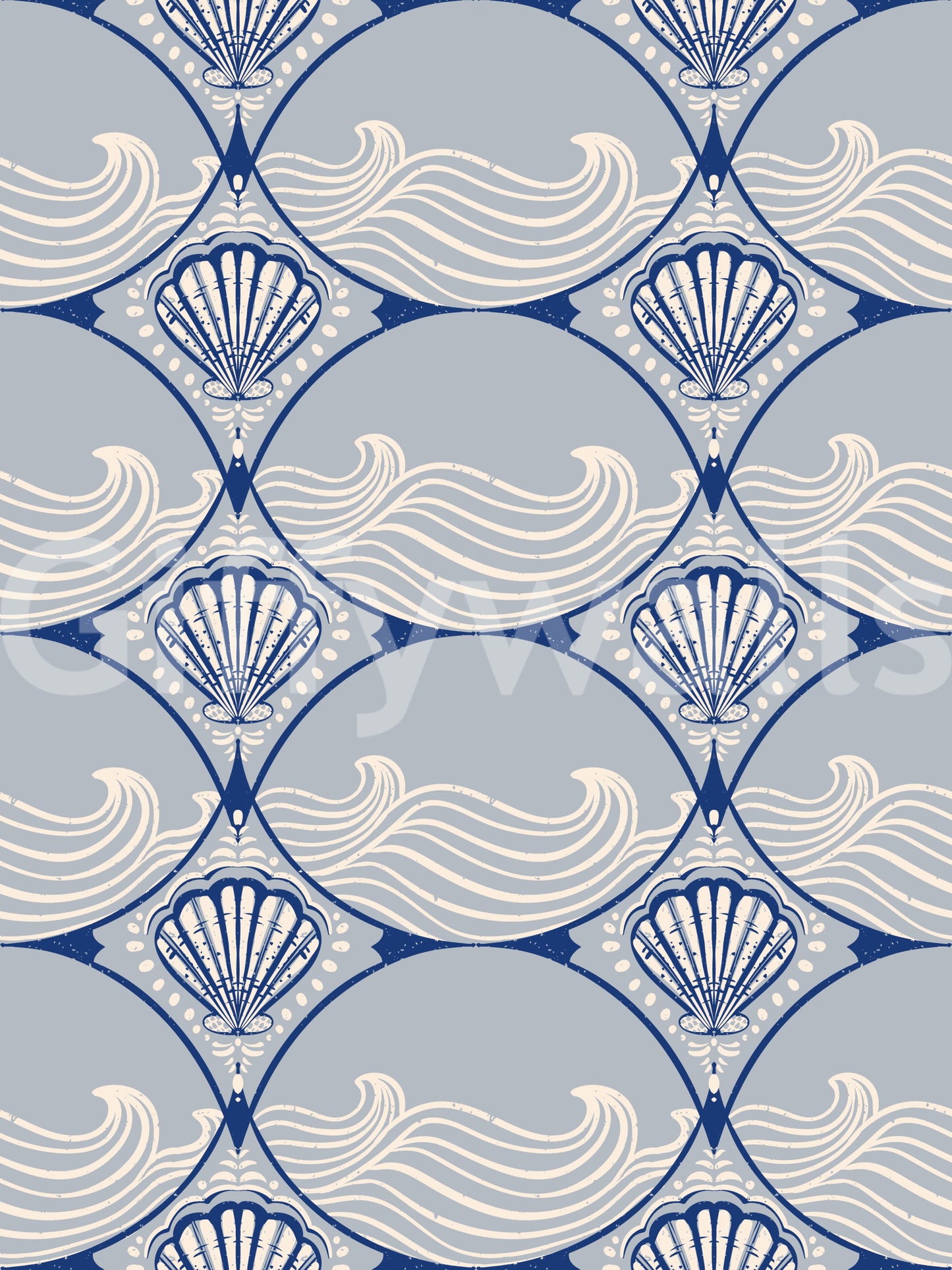 Art Deco Ocean Shells Wallpaper