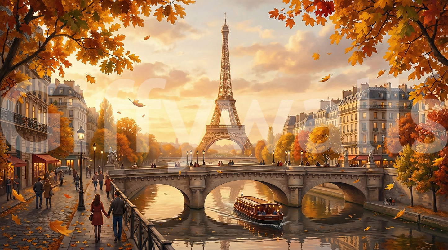 Parisian Autumn vibes Wall Mural