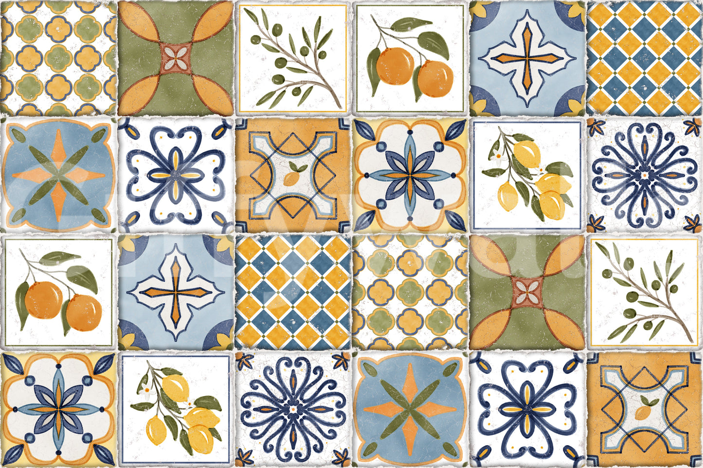 Mediterranean Majolica Tiles Wallpaper