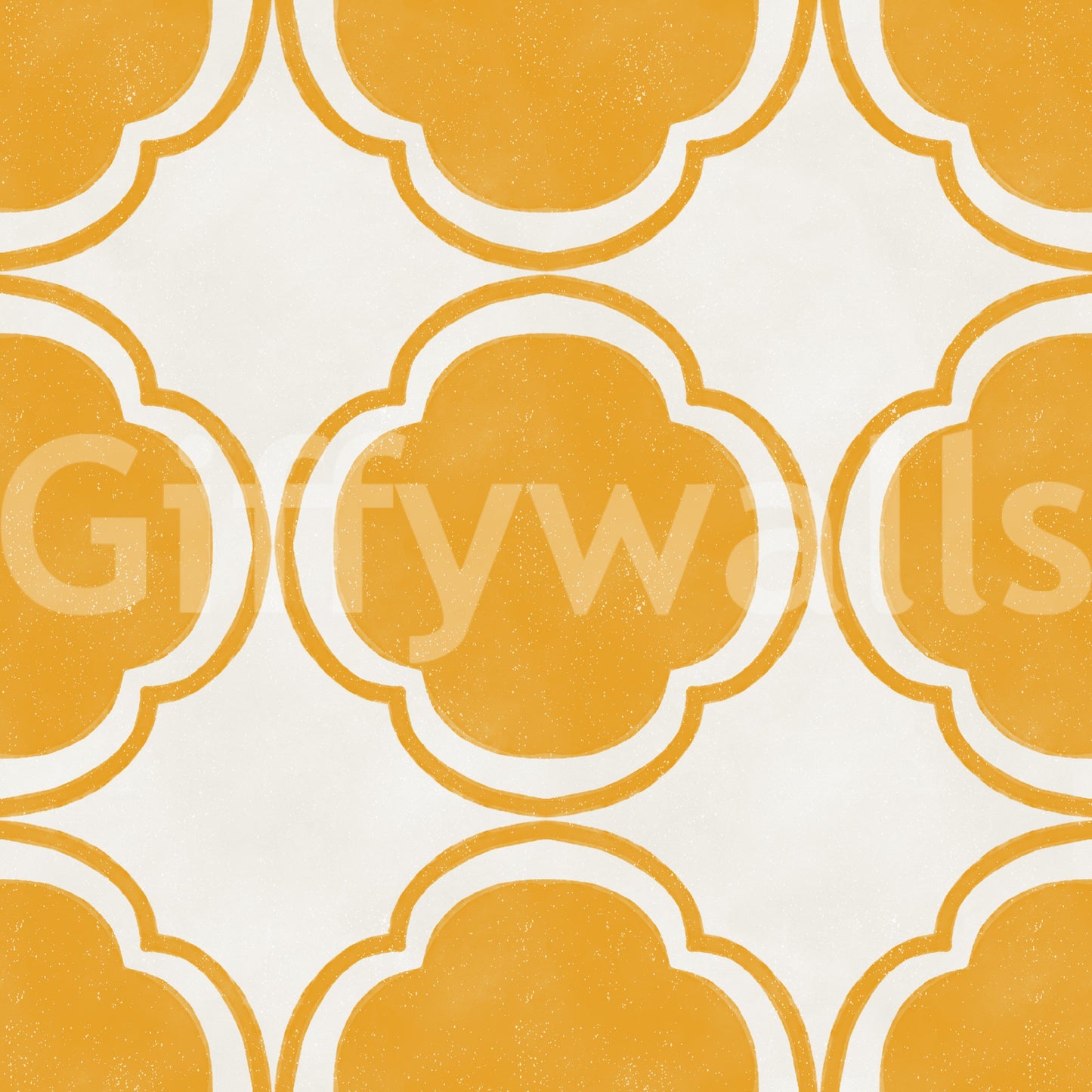 Mediterranean Quatrefoil Decor - Yellow Wallpaper