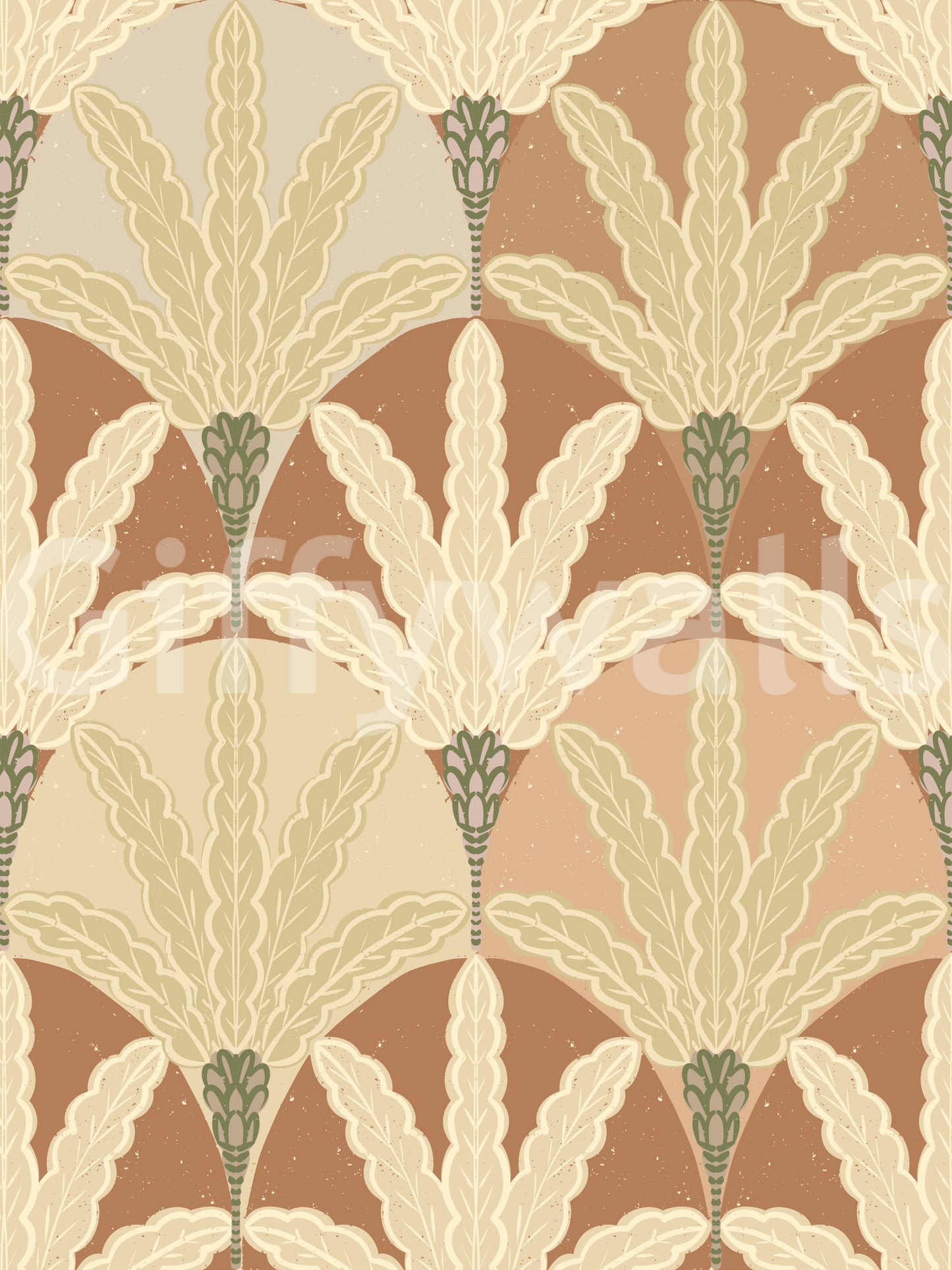 Earthy Fan Fronds Wallpaper