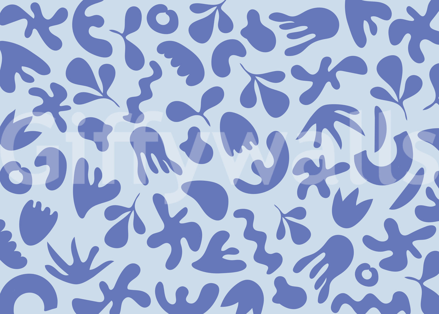 Abstract Serene Organic Flow mural with smooth layered form pattern
