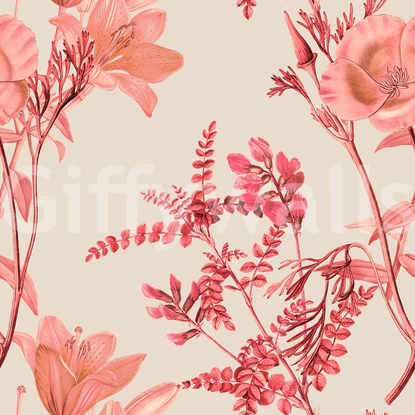 Botánica Coral Bloom Wallpaper