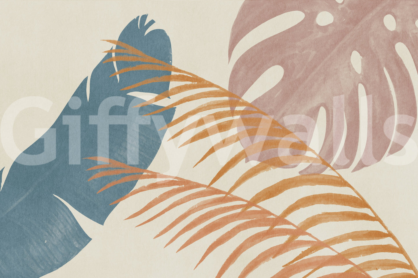 Mid-Century Foliage Flow Wall Mural