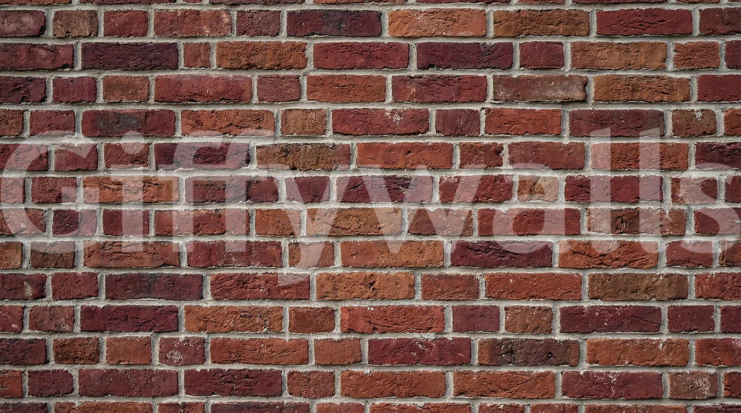 Vintage brick mural with worn edges and natural brick pattern