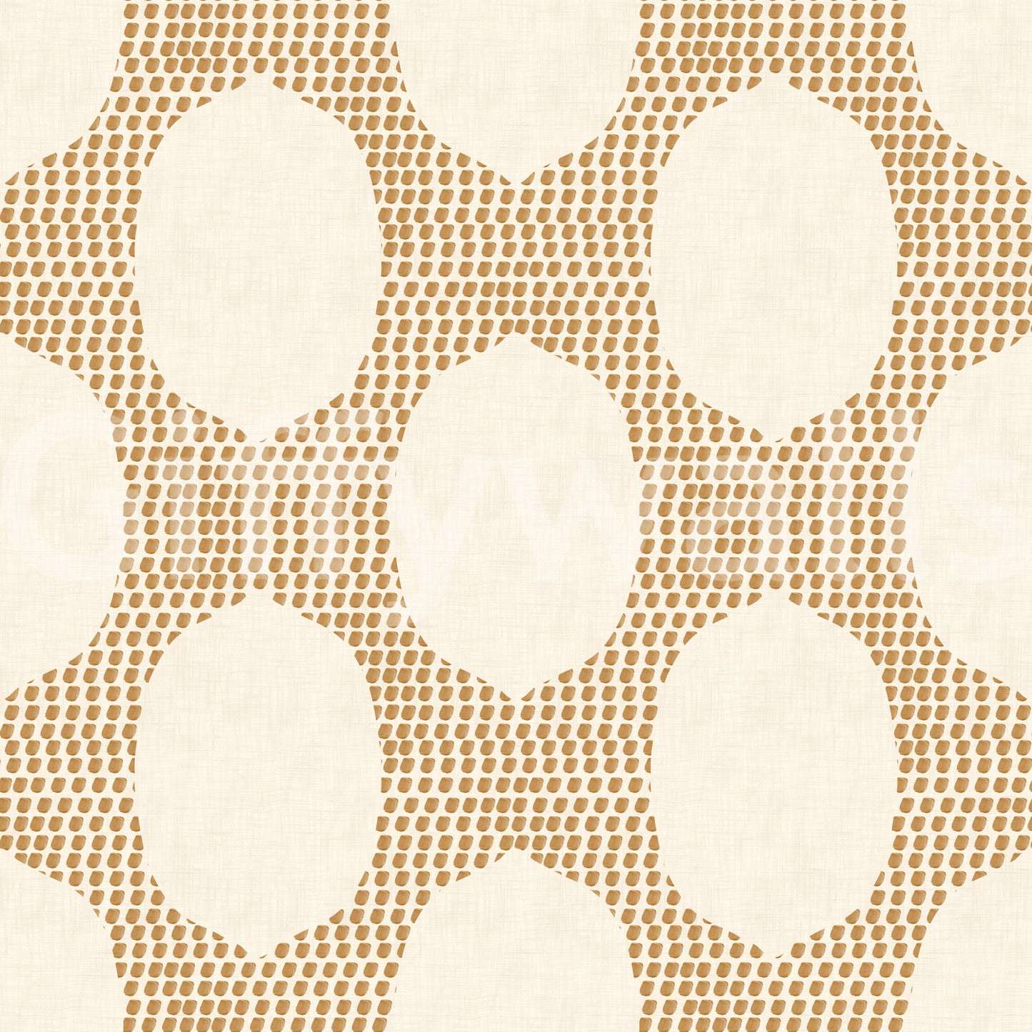 Beachy Boho Golden Mosaic Wallpaper