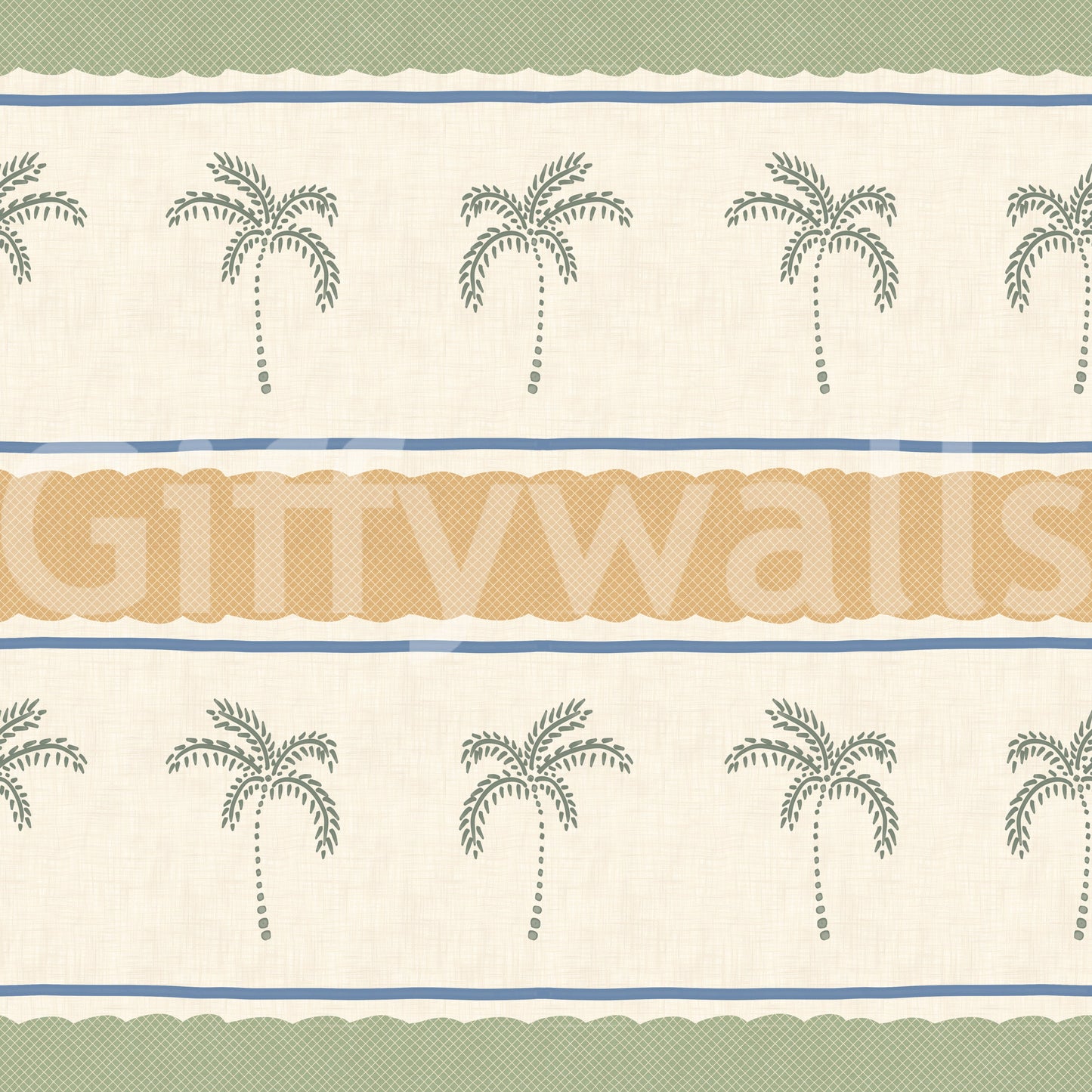Marrakesh Orizzontal Striped Ornament Wallpaper defining a coastal pattern.