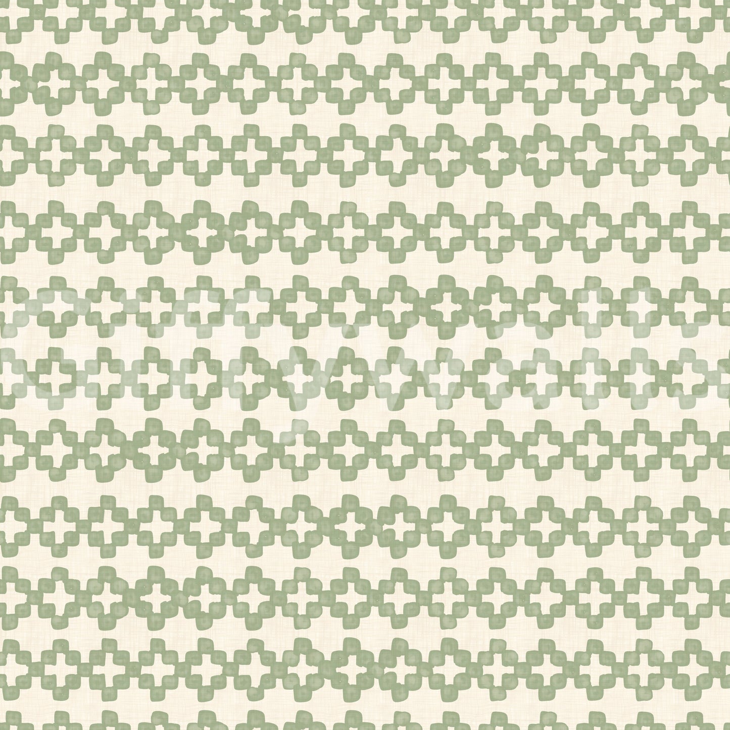 Zellige Cross Ornament Coastal Green Wallpaper