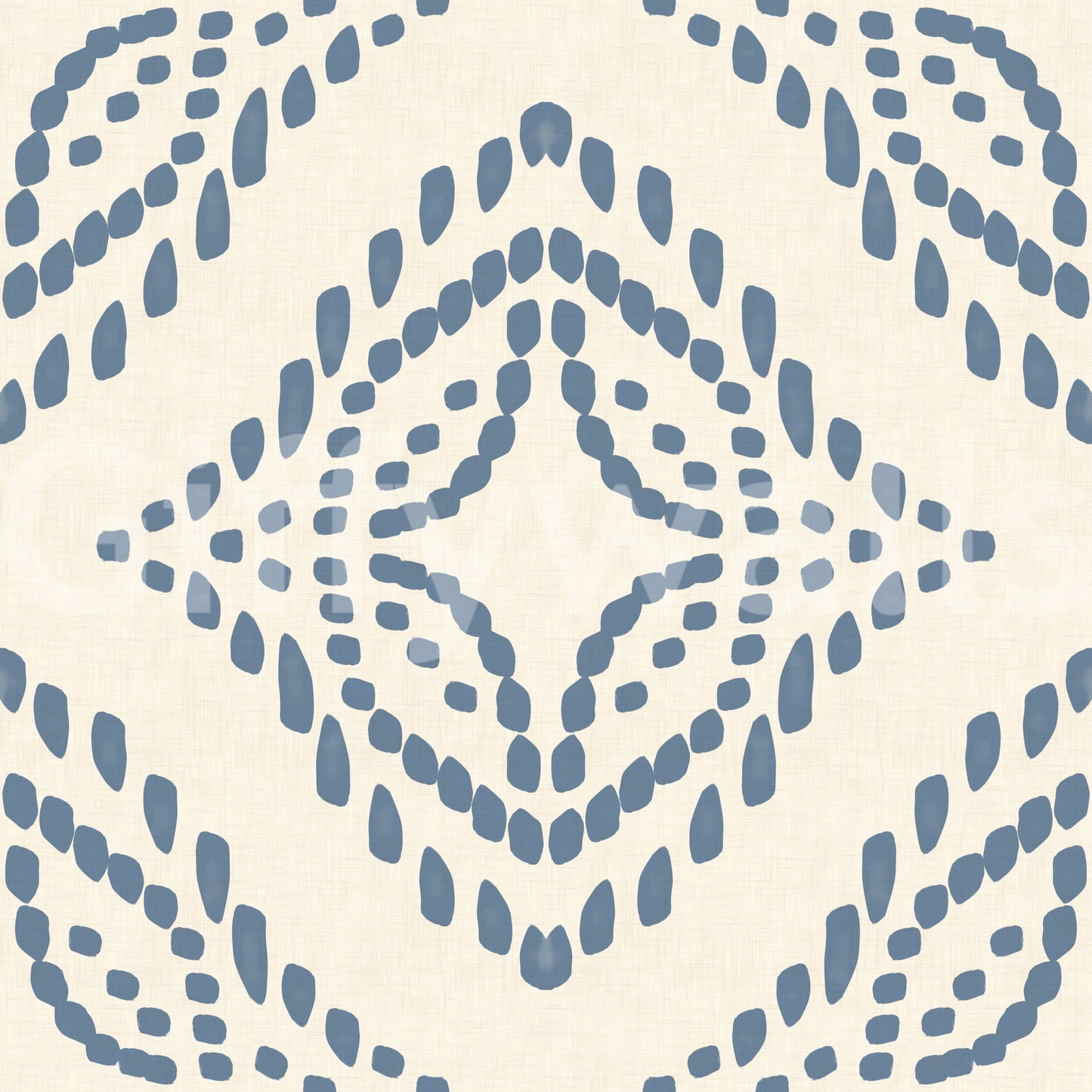 Block Print Ornament Slate Blue Wallpaper