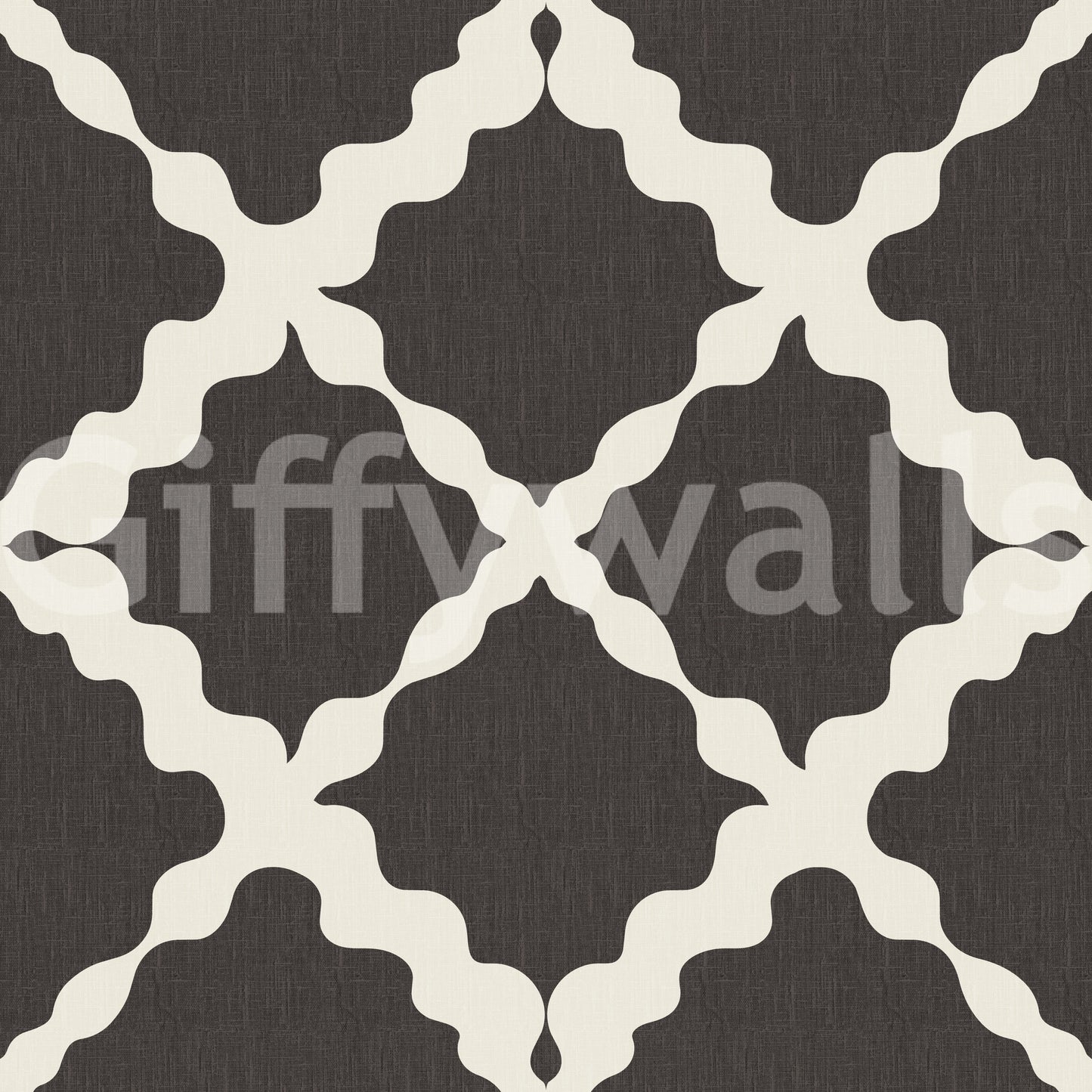 Wide cream bands snake through the Textured Lattice Trellis wallpaper to every corner.