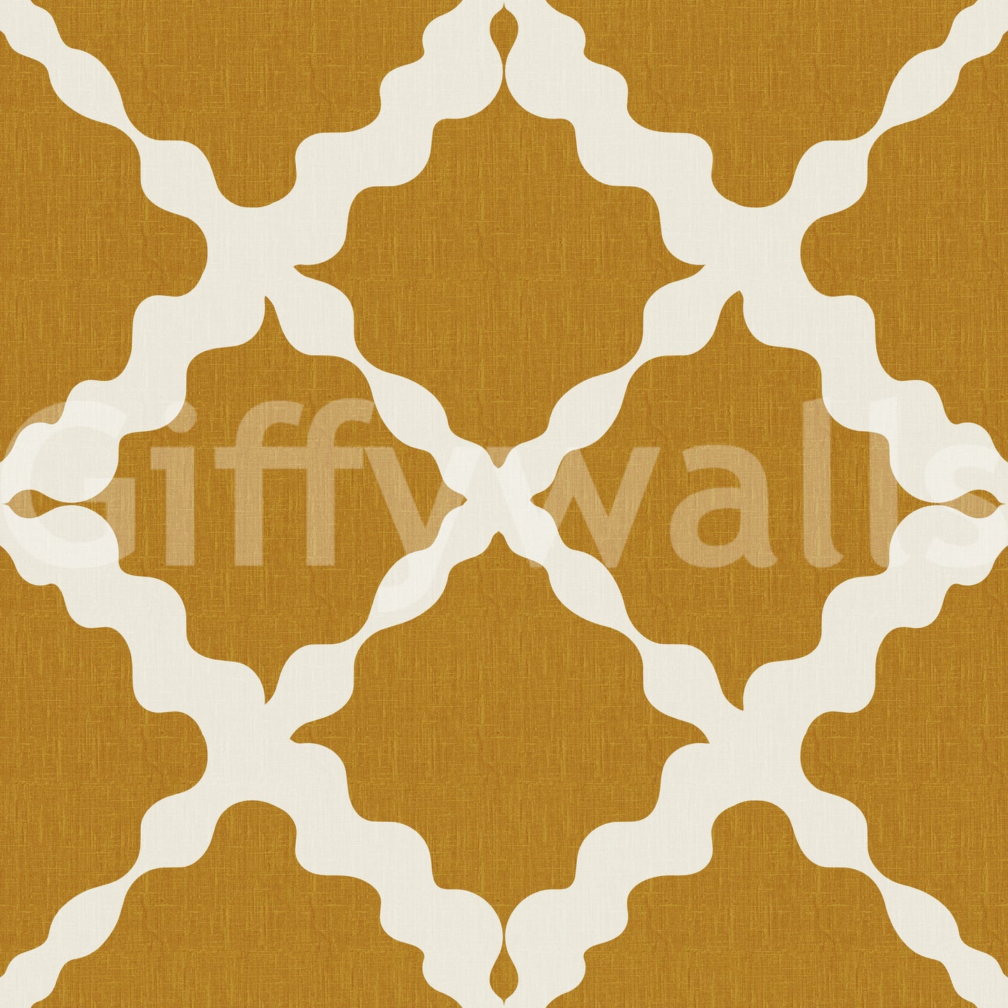 Textured Lattice Trellis Geometric Mustard Minimalist Modern Wallpaper
