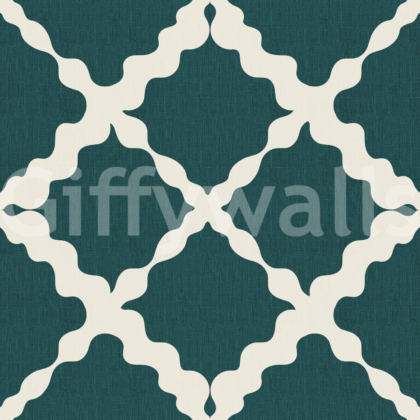 Textured Lattice Trellis Geometric Deep Teal Minimalist Modern Wallpaper