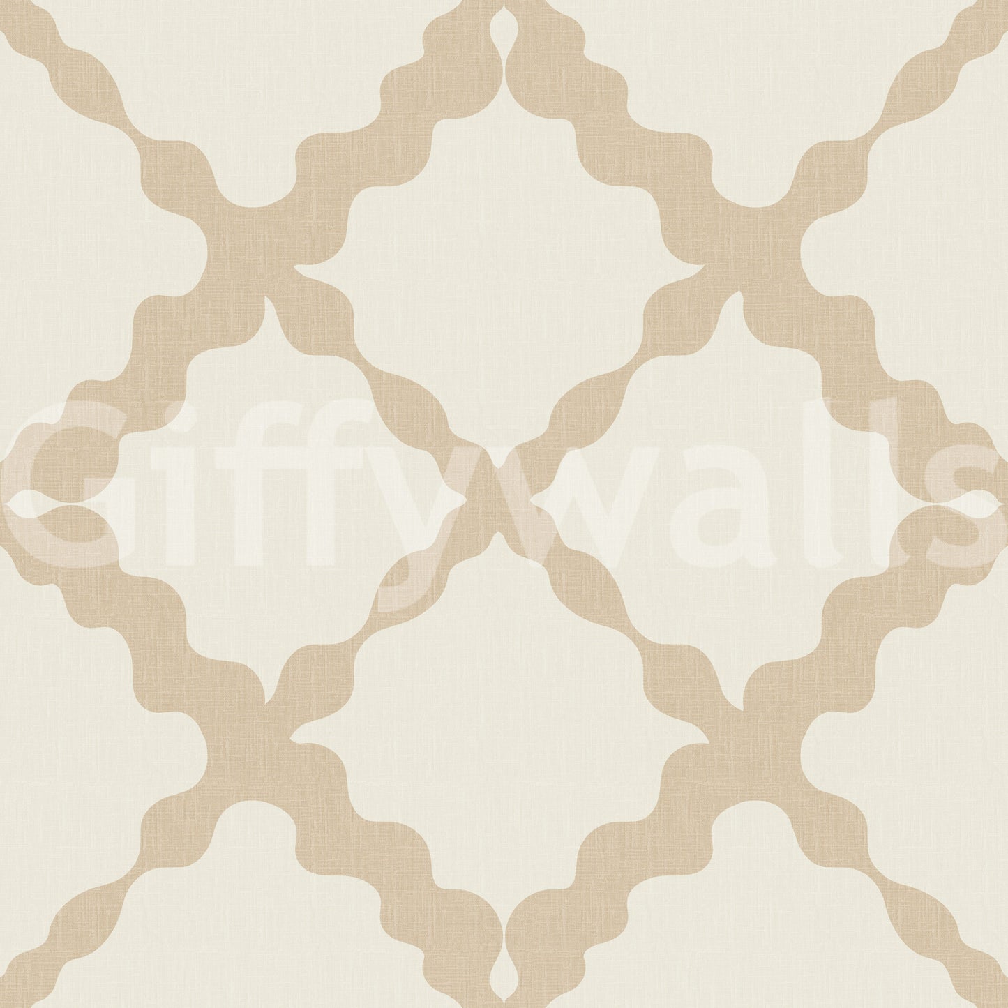 Textured Lattice Trellis Geometric Cream Beige Minimalist Modern Wallpaper