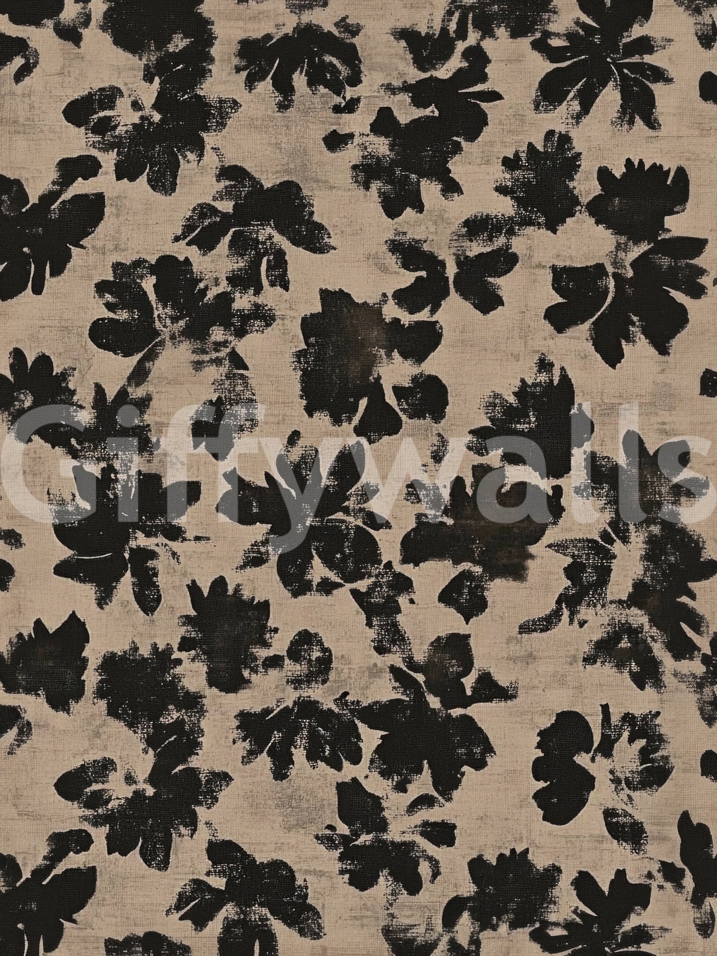 Distressed Floral Silhouette Wall Mural