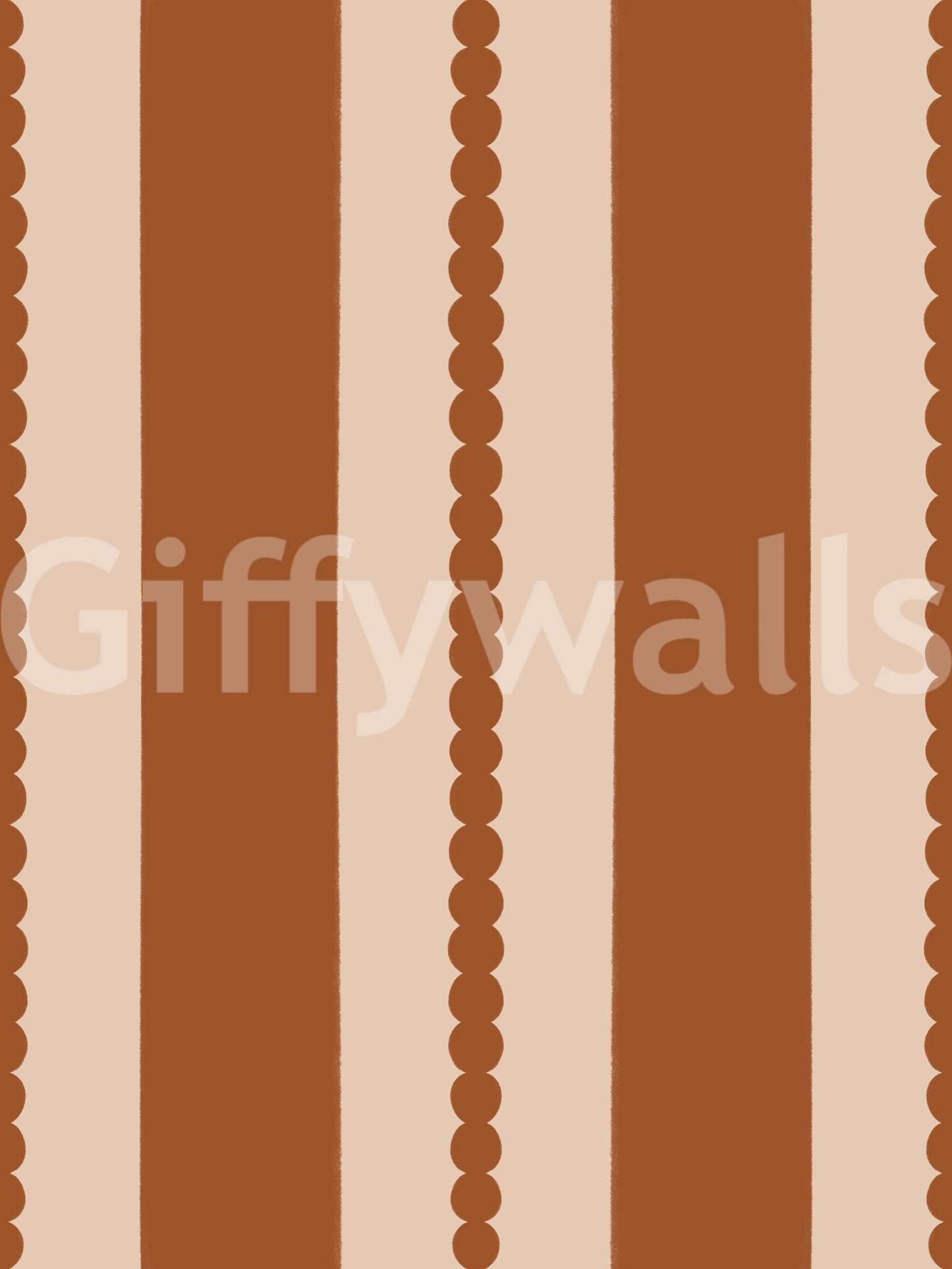 Alternating geometric columns printed across the surface of the Scallops wallpaper.