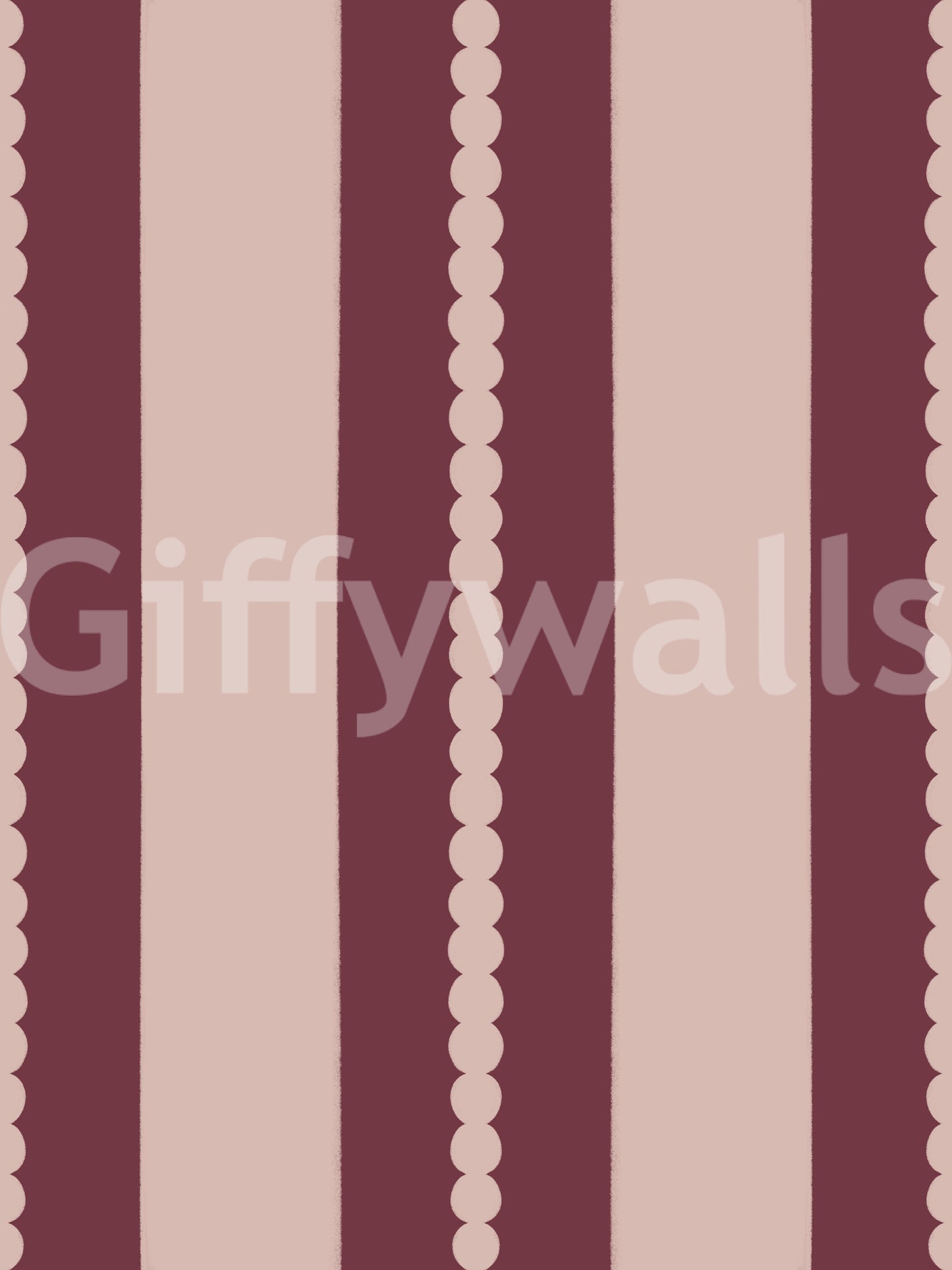 Blush & Berry Scallop Stripes Wallpaper featuring pale pink stripes