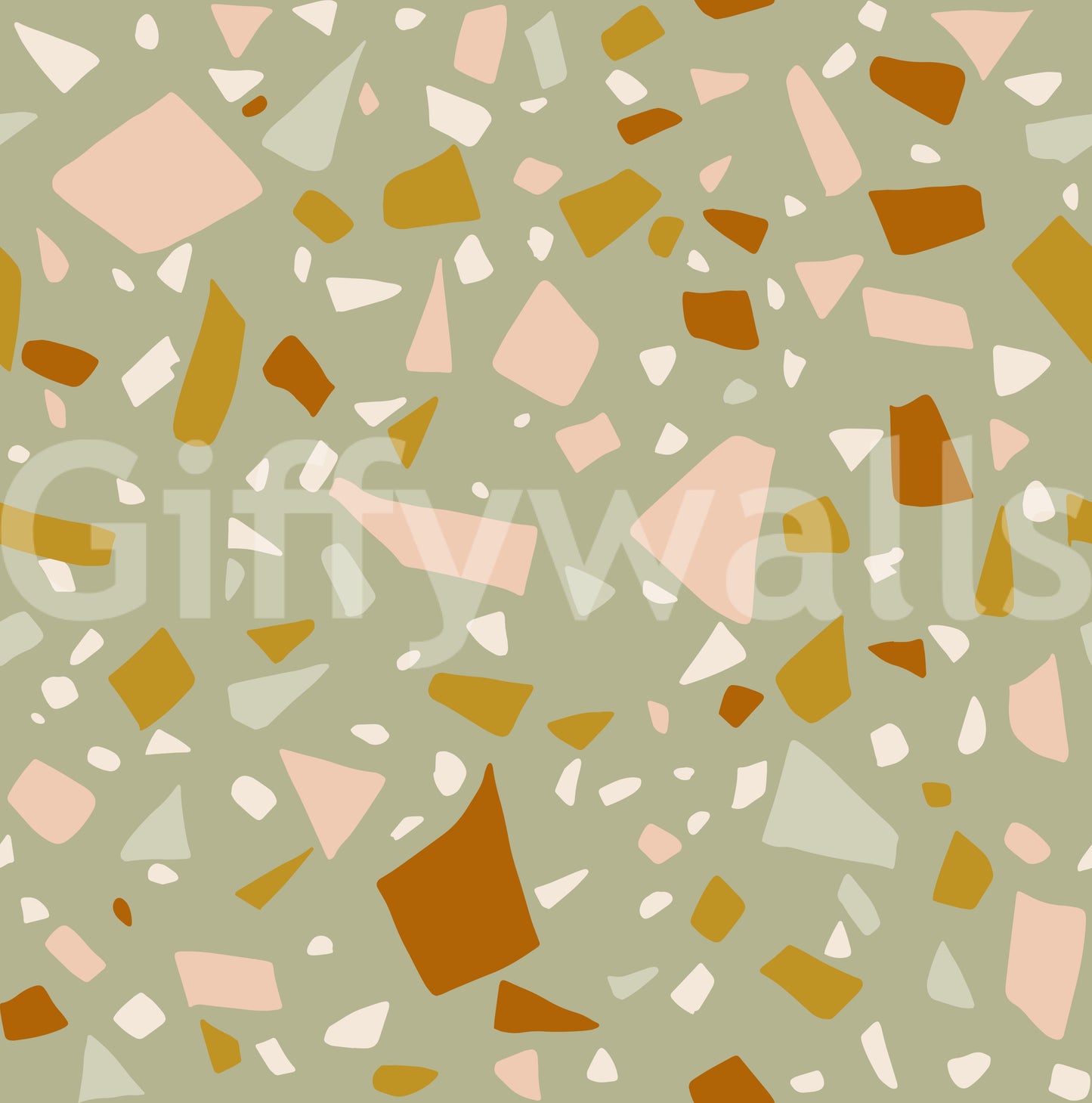 Sage Peach Terrazzo Wallpaper Mediterranean Wallpaper