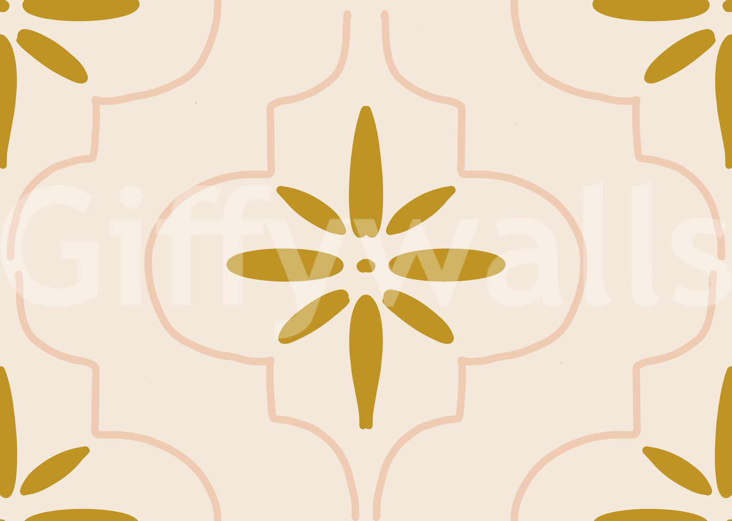 Gold Sand Tile Wallpaper Mediterranean Geometric Wallpaper