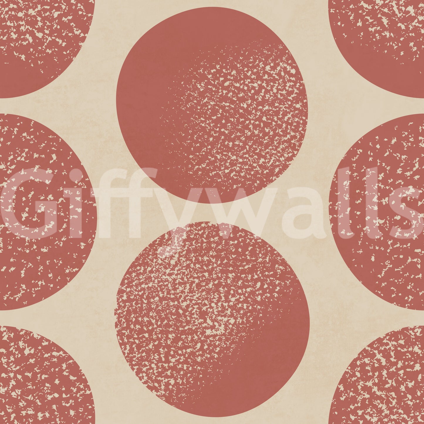 Organic Polka Dots Stippled Modern Warm Beige on Rust Wallpaper