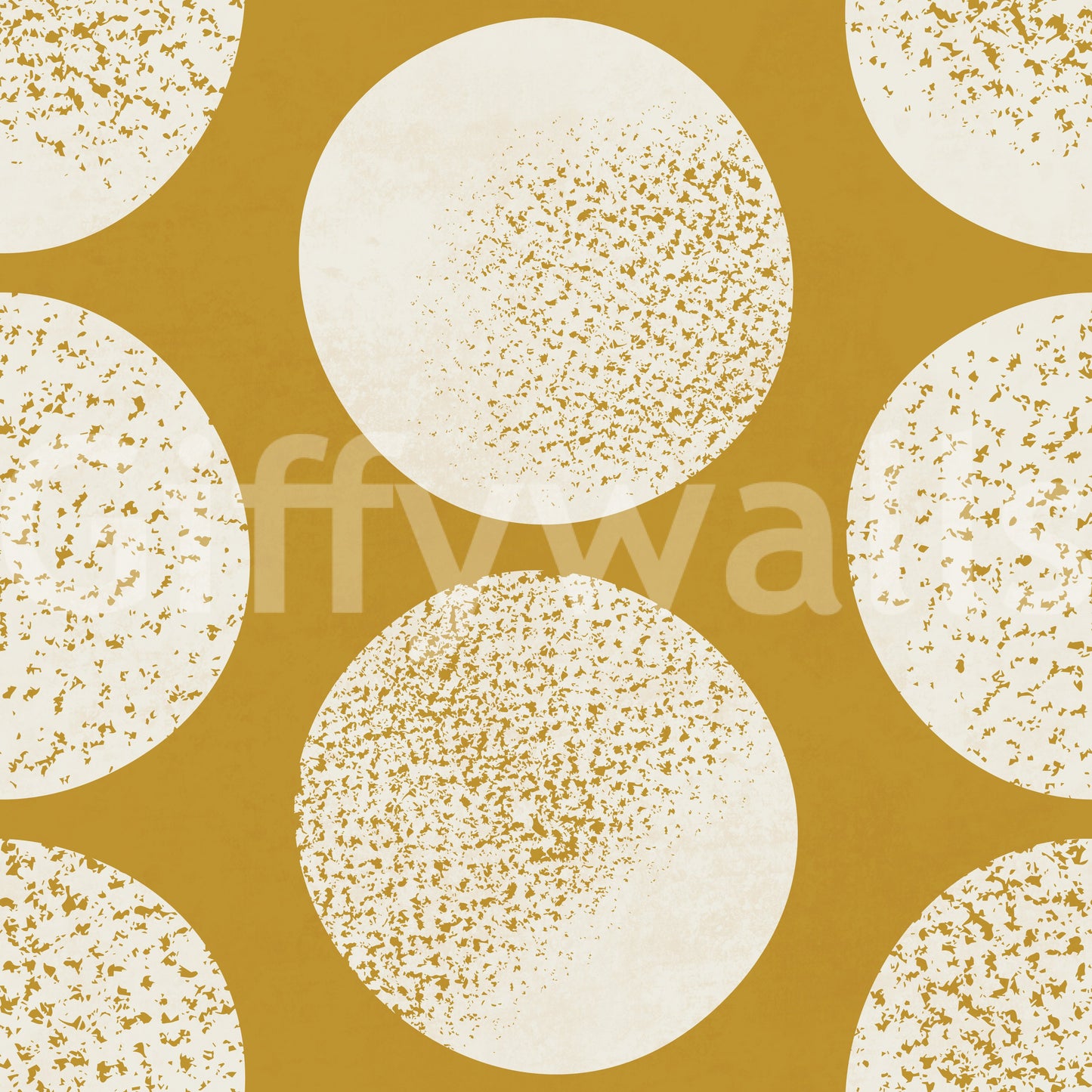 Organic Polka Dots Stippled Modern Cream on Mustard Wallpaper