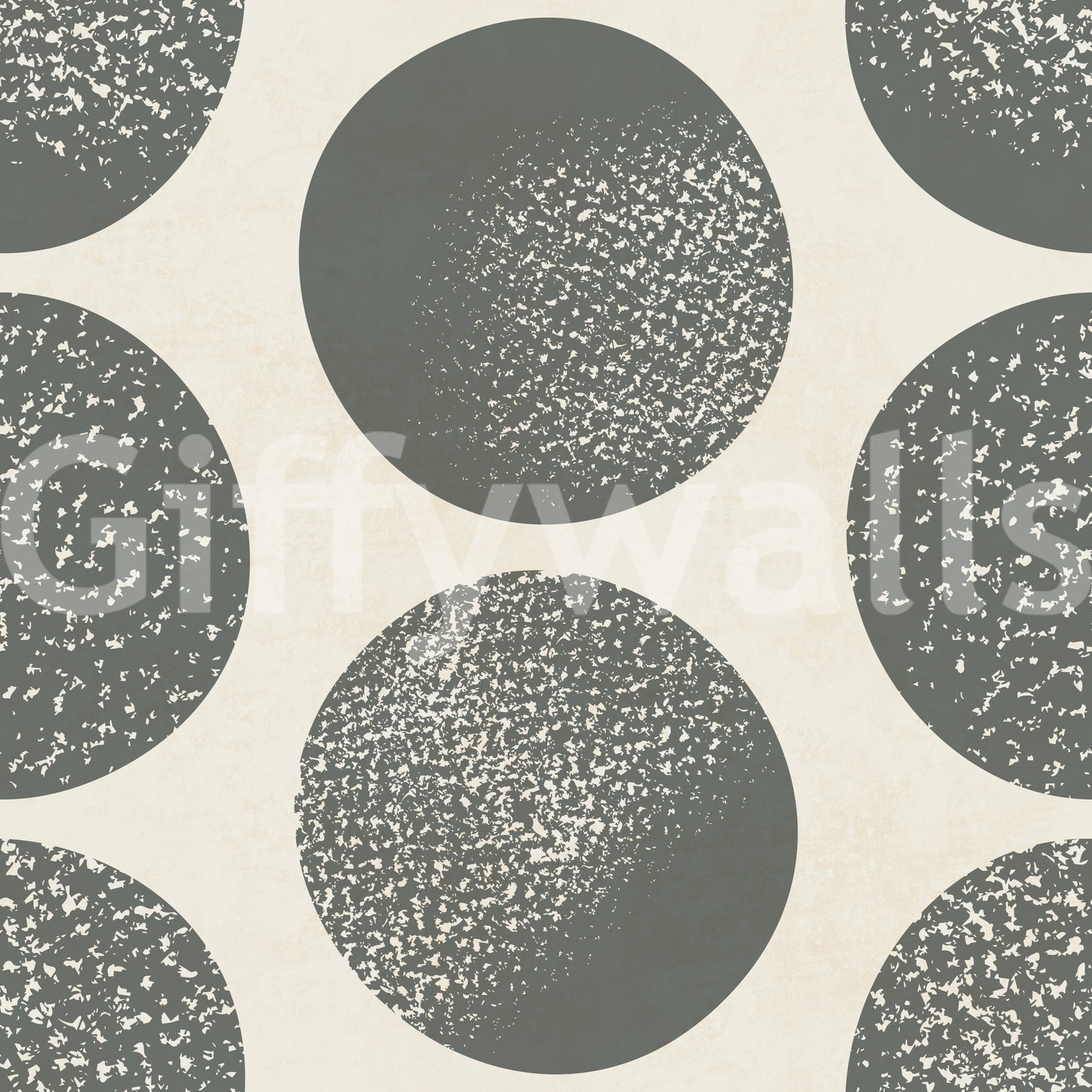 Organic Polka Dots Stippled Modern Slate Grey on Cream Wallpaper