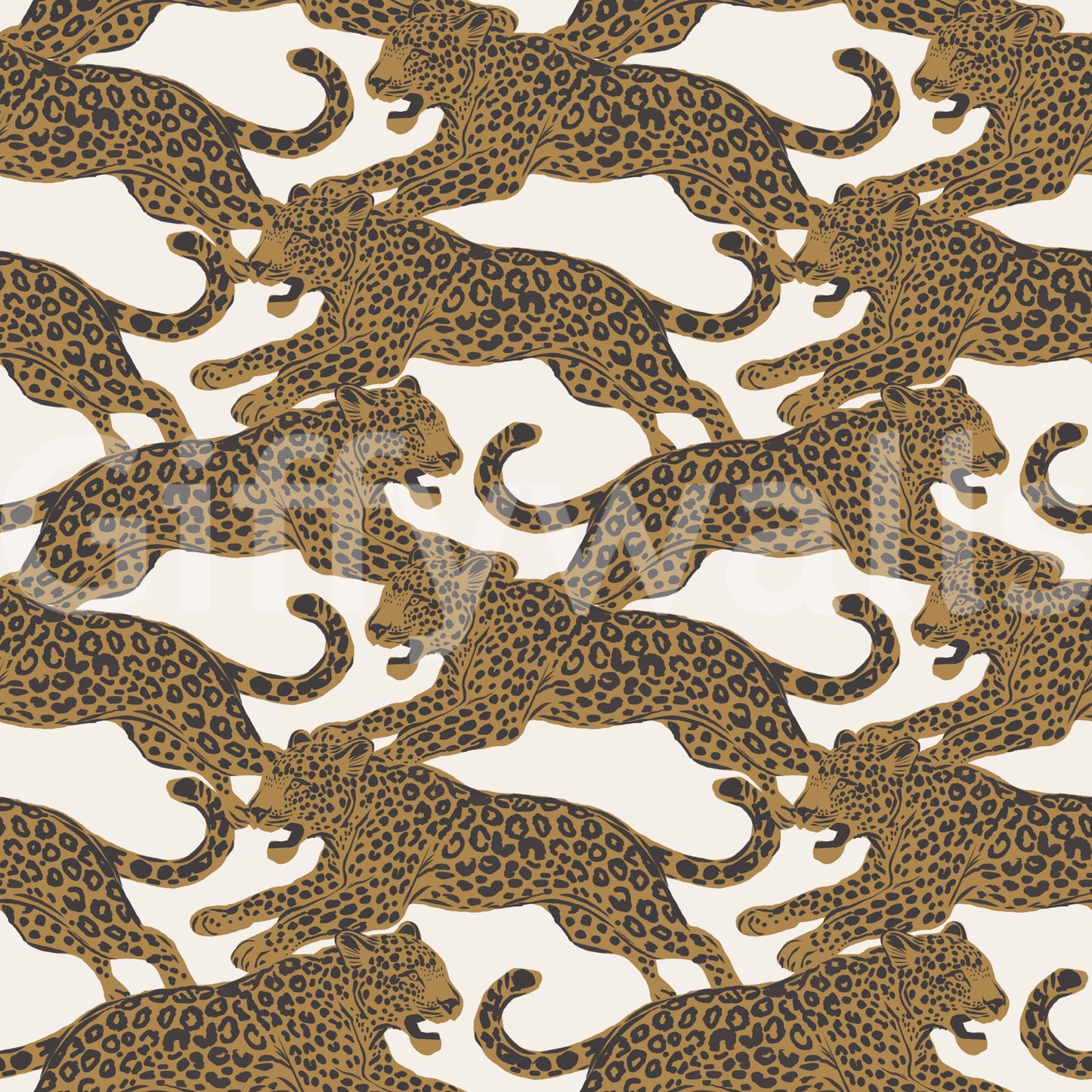 Golden Leopard Chase Wallpaper
