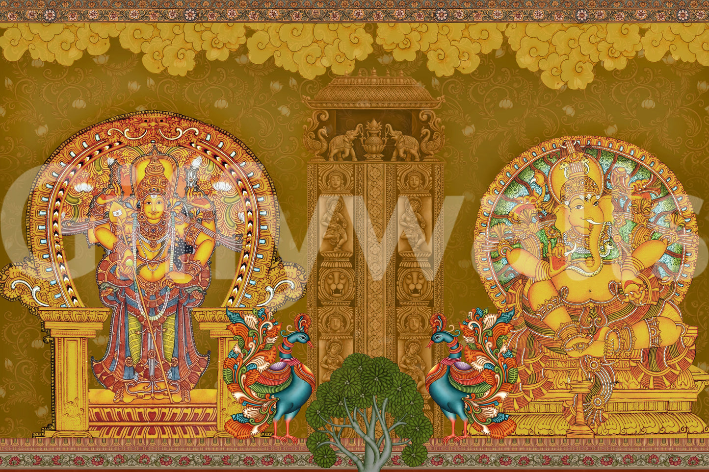 Kerala Mural Deities Wall Mural