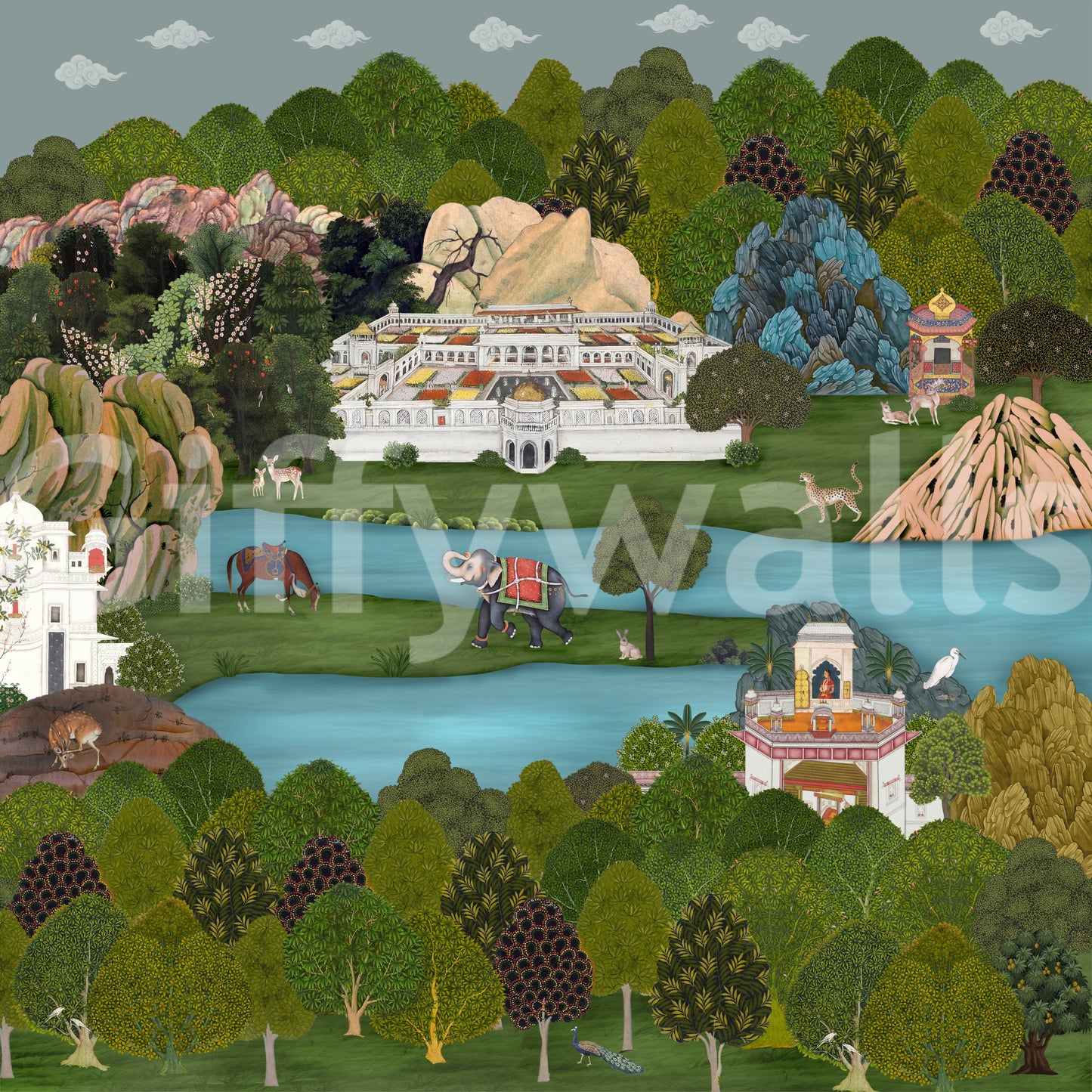 Mughal Oasis Landscape Wall Mural