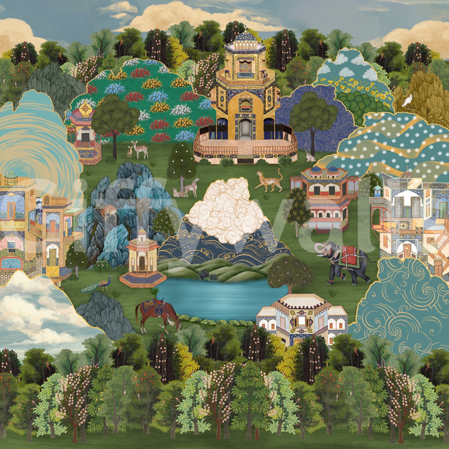 Royal Gardens of Mystical Lands Wall Mural