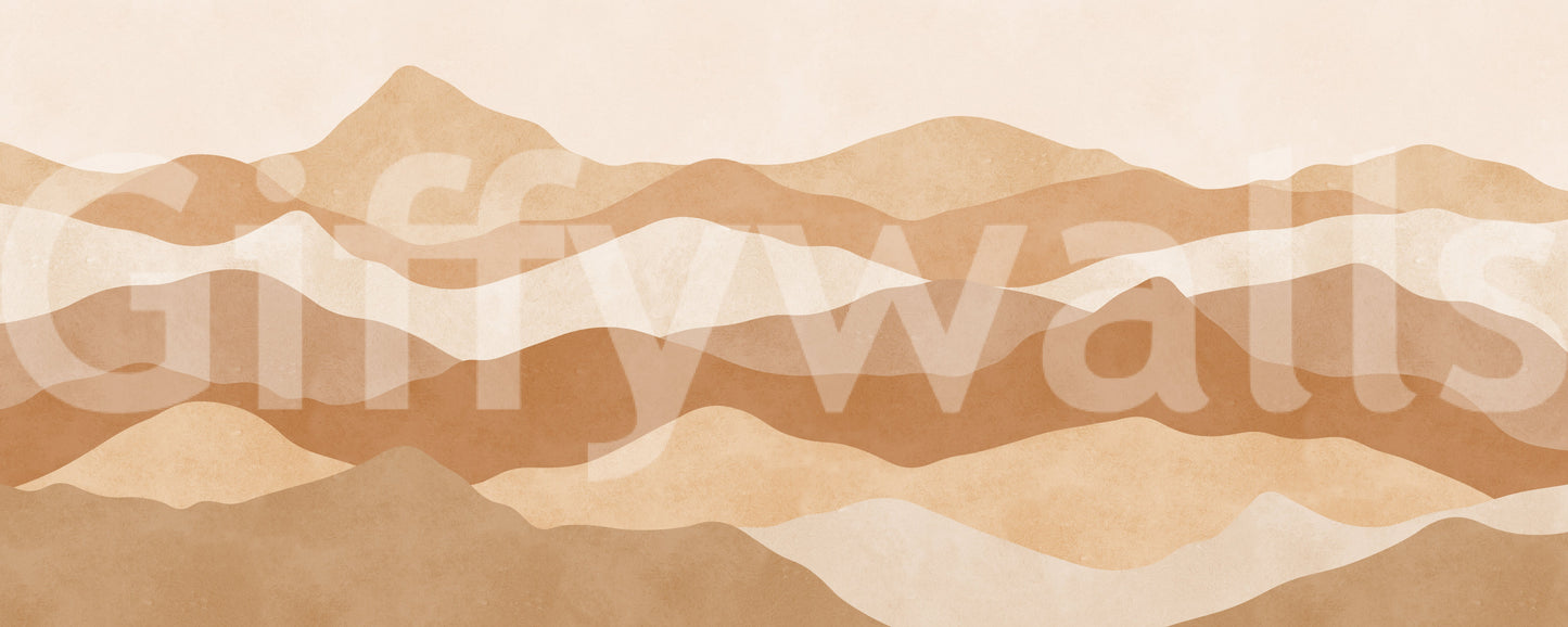 Warm Terracotta Hills Wall Mural