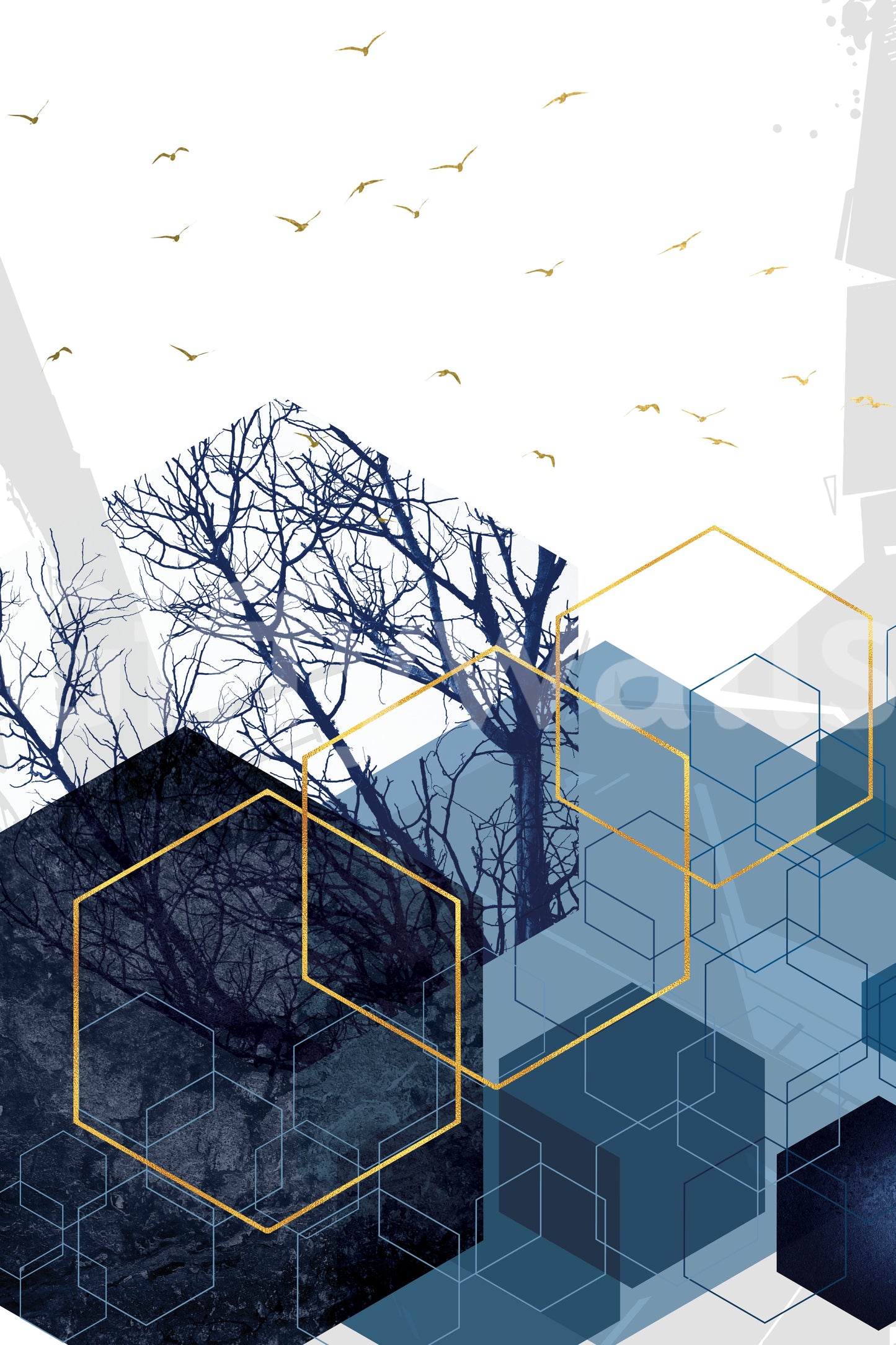 Azure Geometry 2 Wall Mural