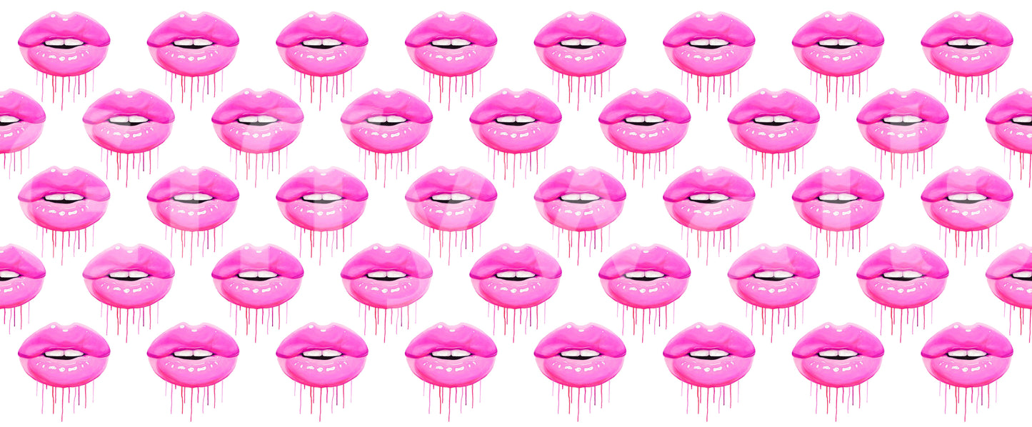 Fuchsia Kiss Pop Pattern Wall Mural
