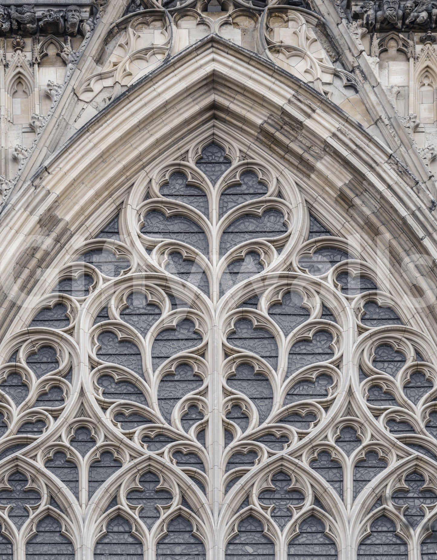 Architectural wall mural showcasing classic Gothic stonework