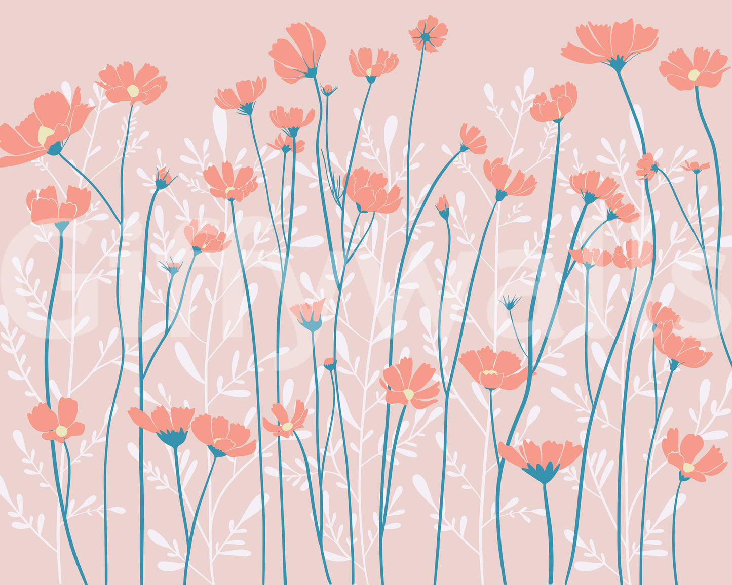 Whispering Wildflowers Botanical Wallpaper Wall Mural
