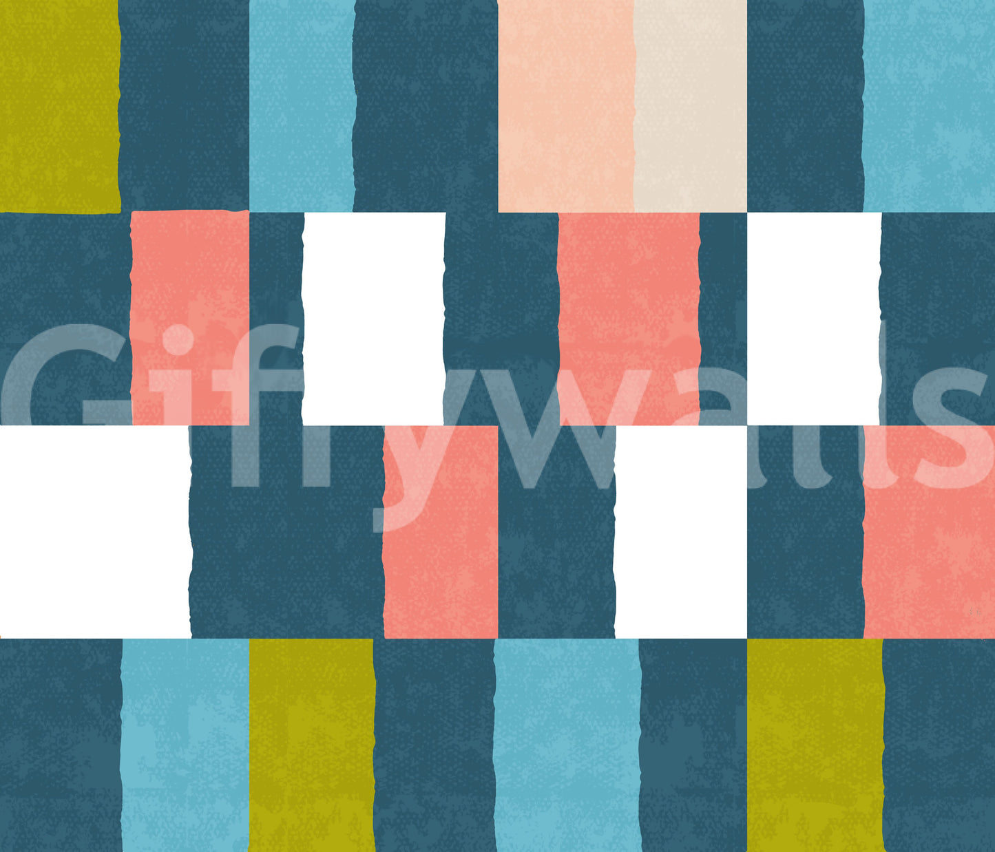 Sunwashed Modern Geometric Deep Coastal Wallpaper