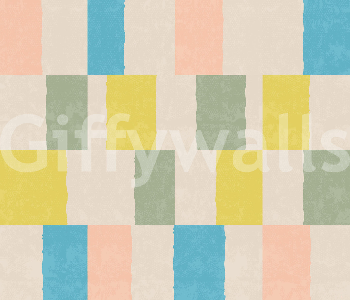 Sunwashed Modern Geometric Coastal Blue Wallpaper