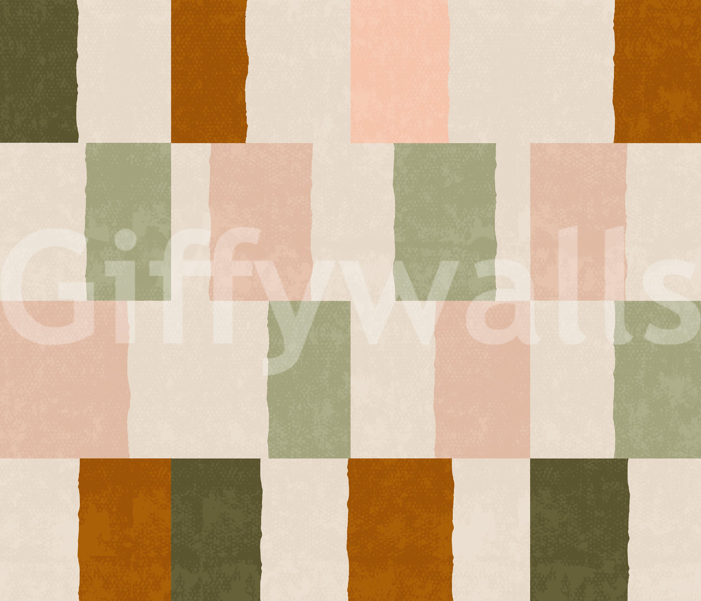 Sunwashed Modern Geometric Olive Earth Wallpaper
