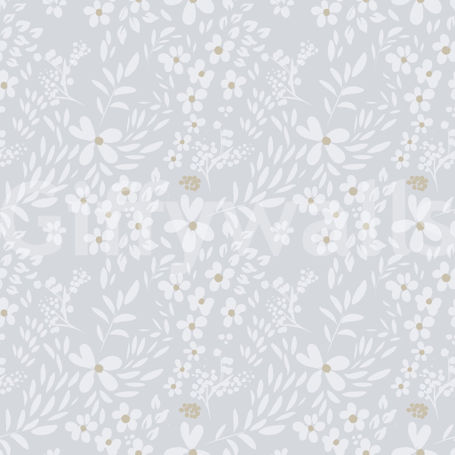 Dainty Meadow Blossom Wallpaper in Soft Slate Grey Wallpaper