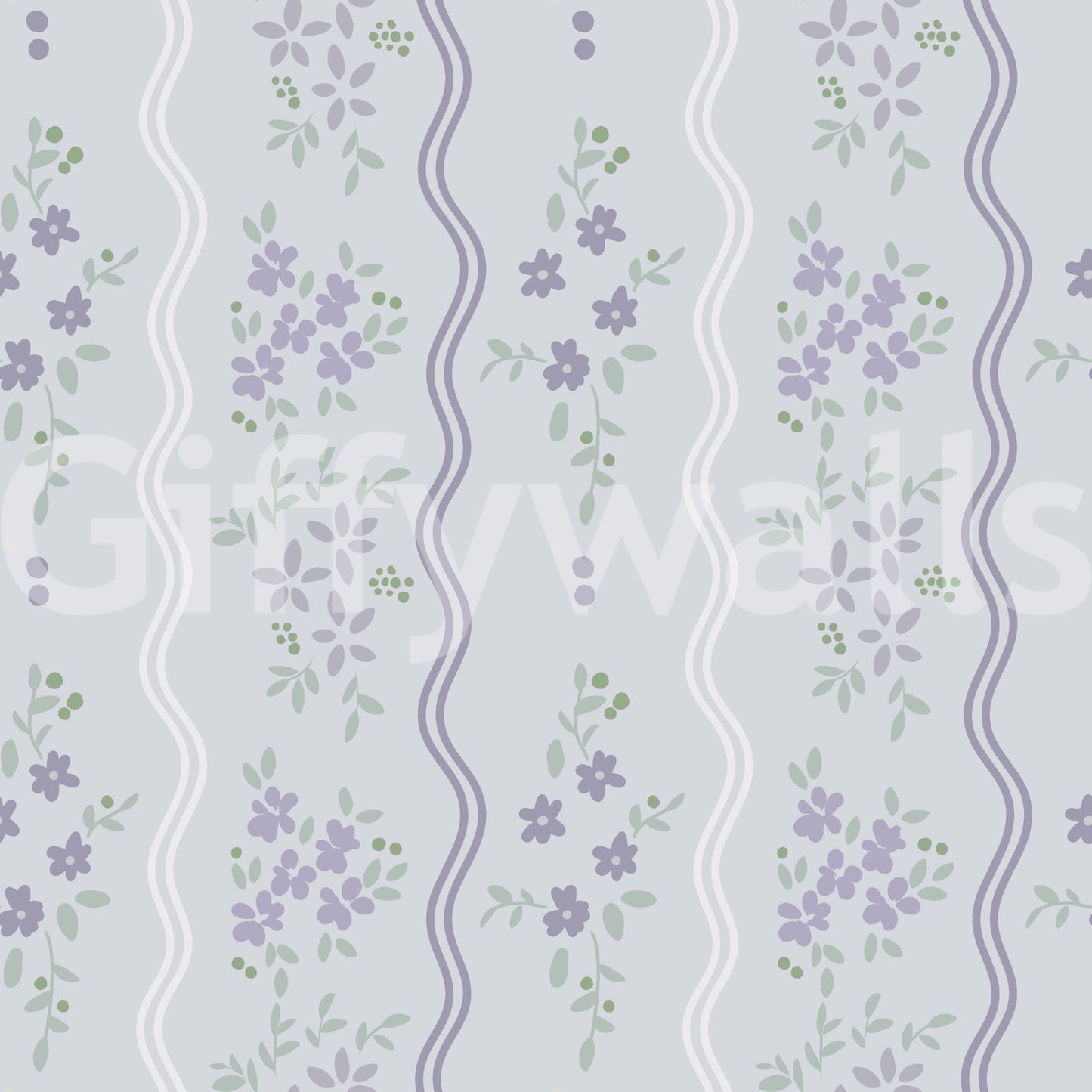 Vintage Lavender Trails Floral Wallpaper Wallpaper