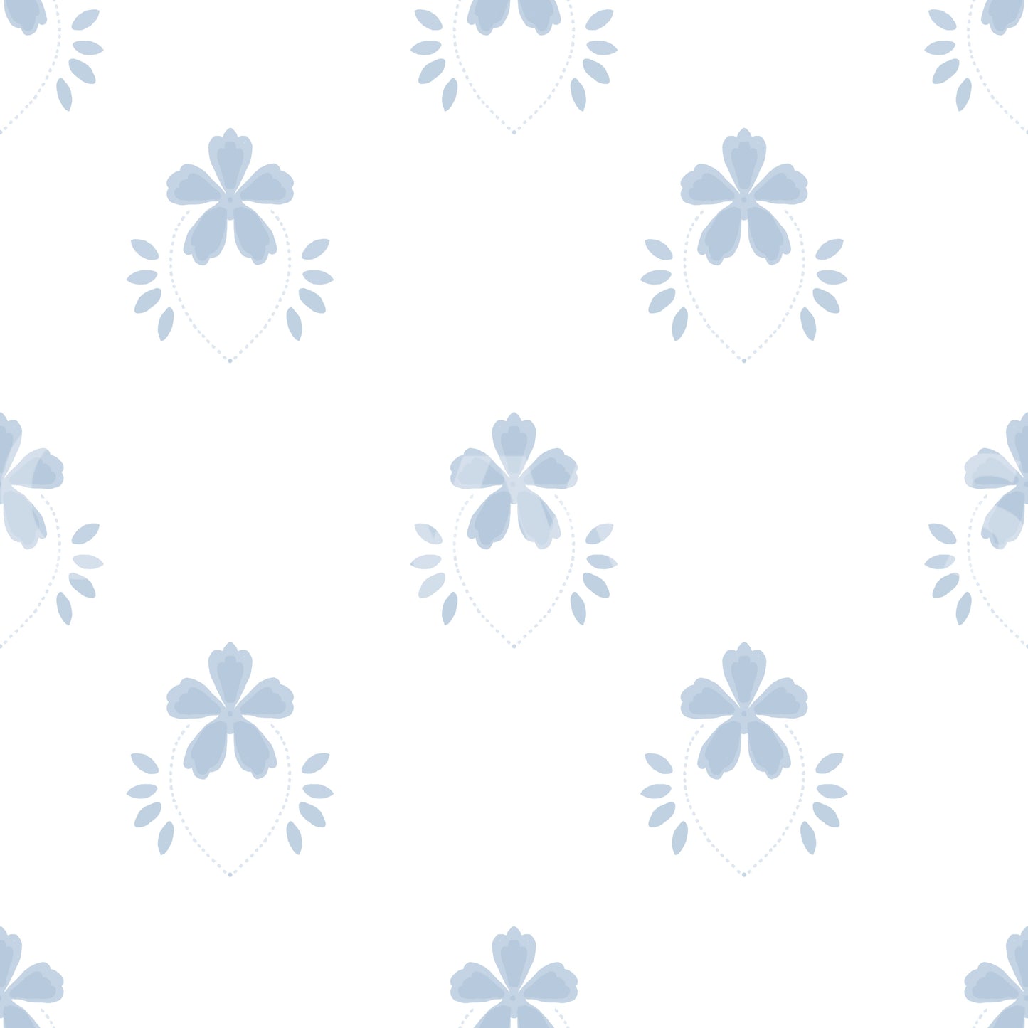 Serene Scandi Blue Blossom Wallpaper Wallpaper