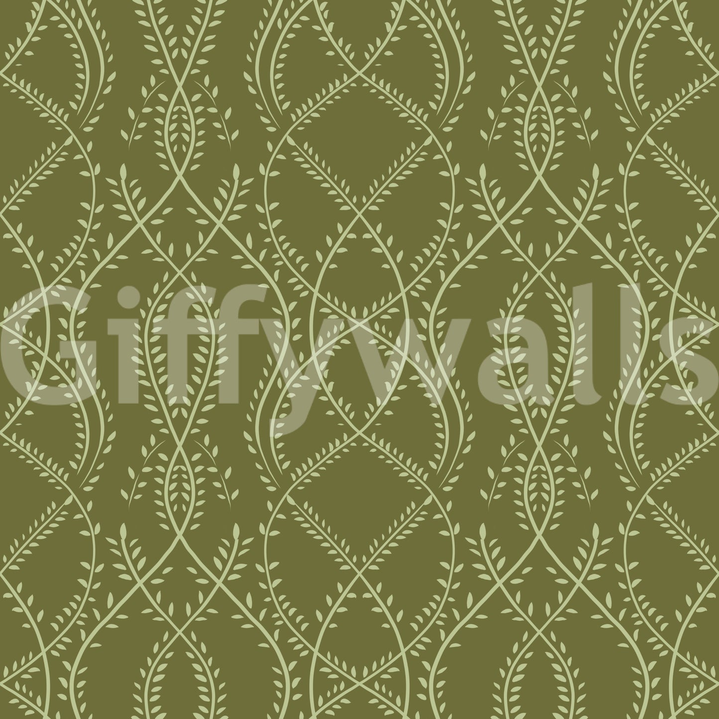 Olive Interlaced Vine Botanical Wallpaper Wallpaper