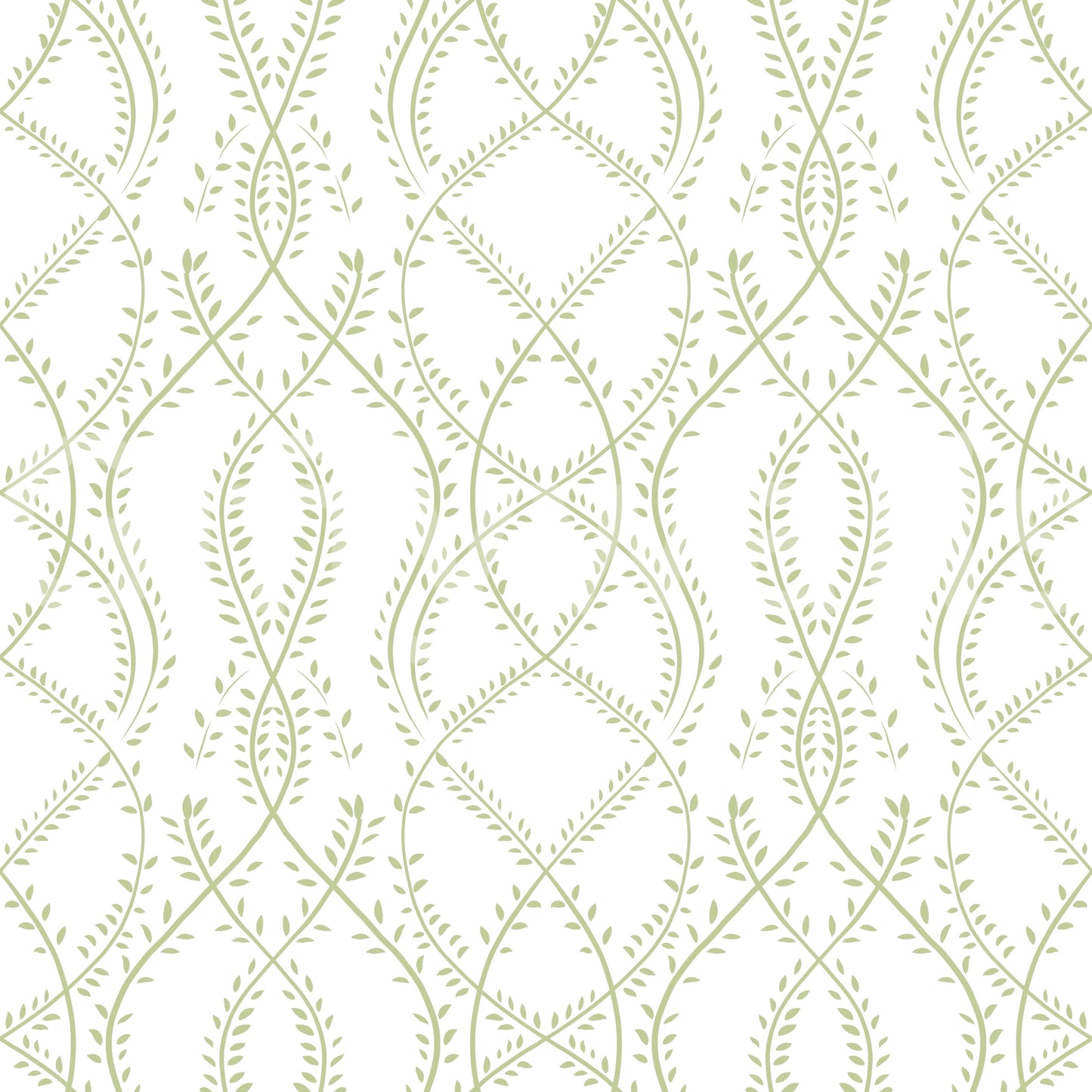 Sage Green Botanical Vine Trellis Wallpaper Wallpaper