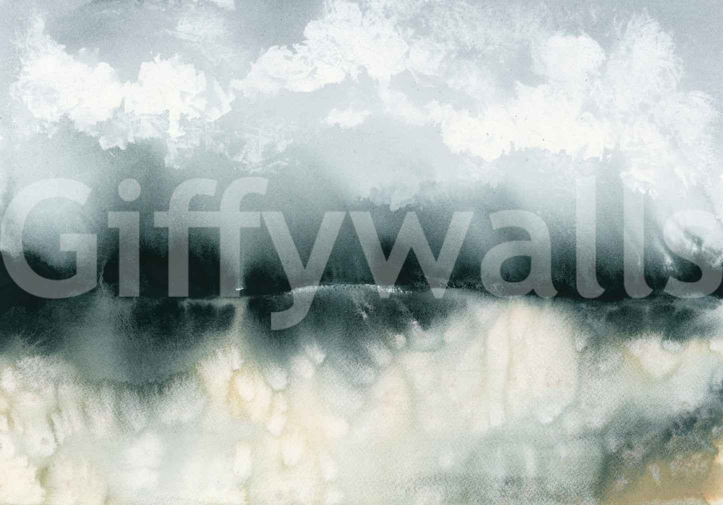 Serene Waterside Mist Abstract Mural Wall Mural