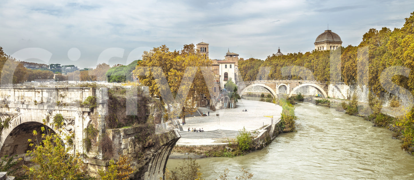 Rome Historic Riverbanks Wall Mural