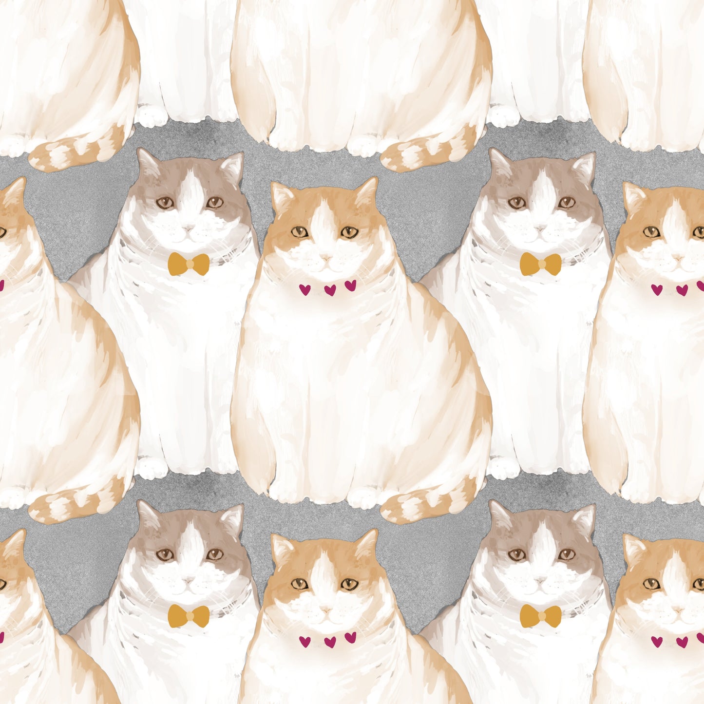 Adorable Chubby Kittens Repeating Wallpaper